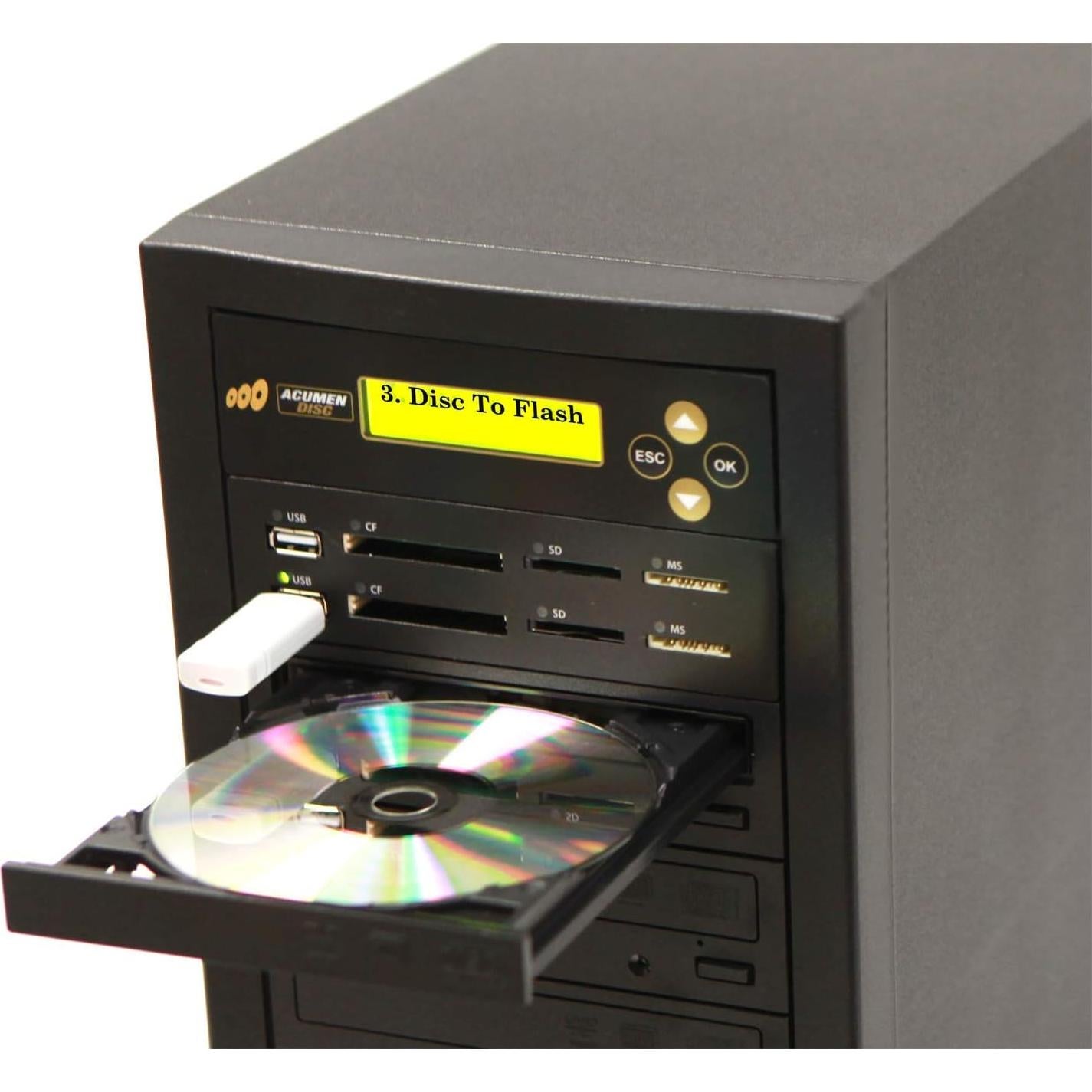 Duplicador de Discos Acumen Disc Crossover 1 a 2 CD DVD USB