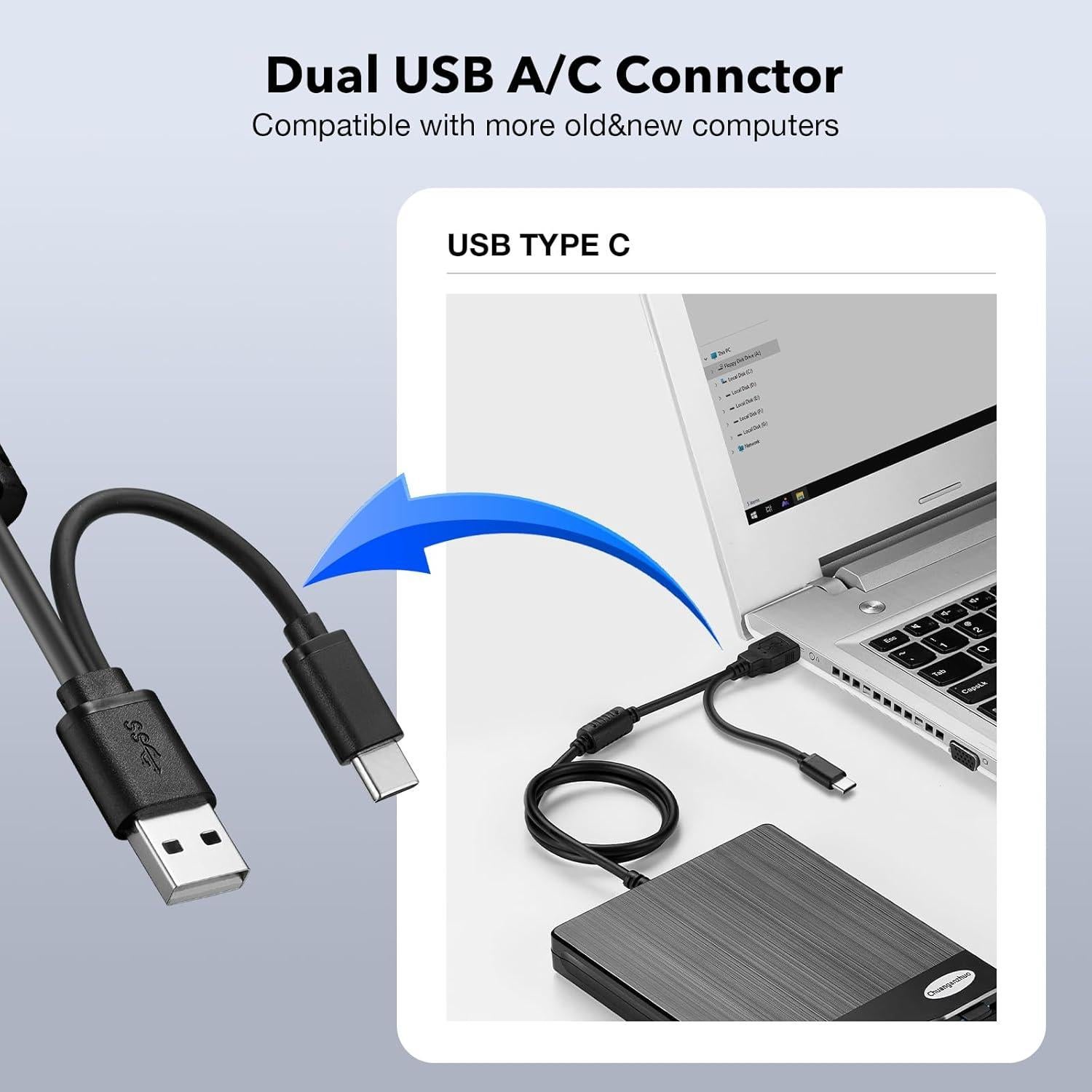 Lector de Disquetes Floppy USB Chuanganzhuo 3.5" Portátil