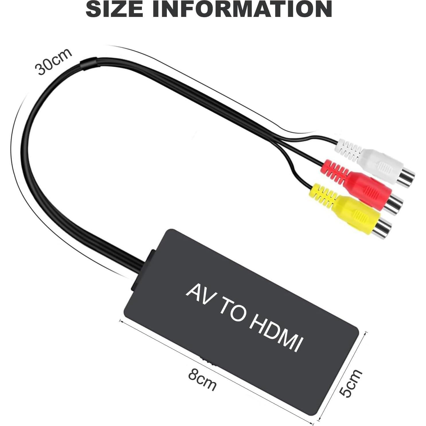 Adaptador Convertidor RCA a HDMI 1080p Aweskmod