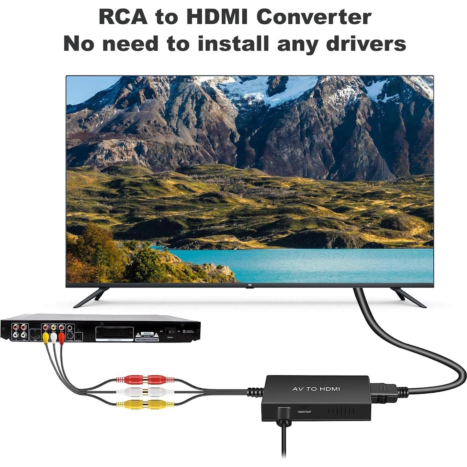 Adaptador Convertidor RCA a HDMI 1080p Aweskmod