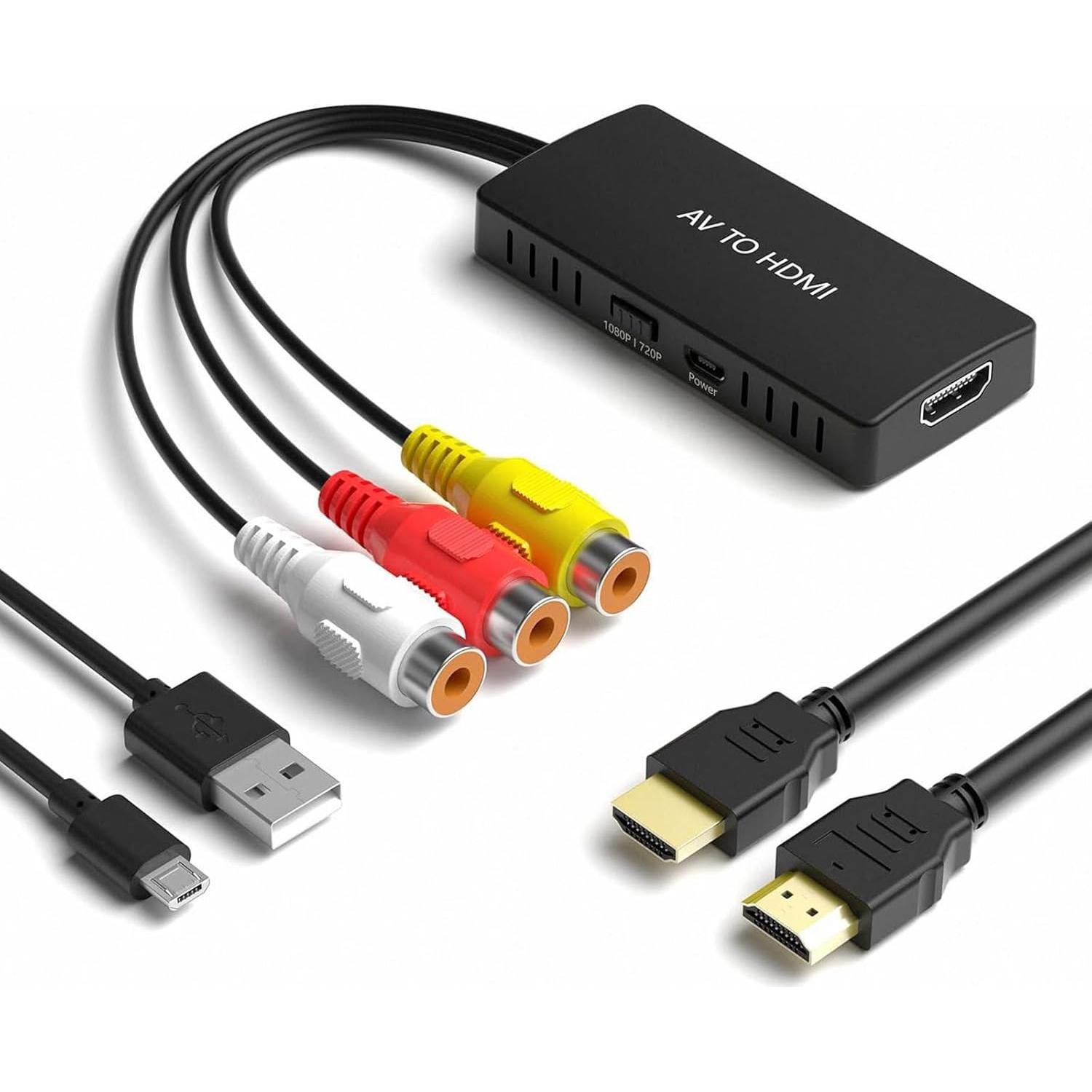 Adaptador Convertidor RCA a HDMI 1080p Aweskmod