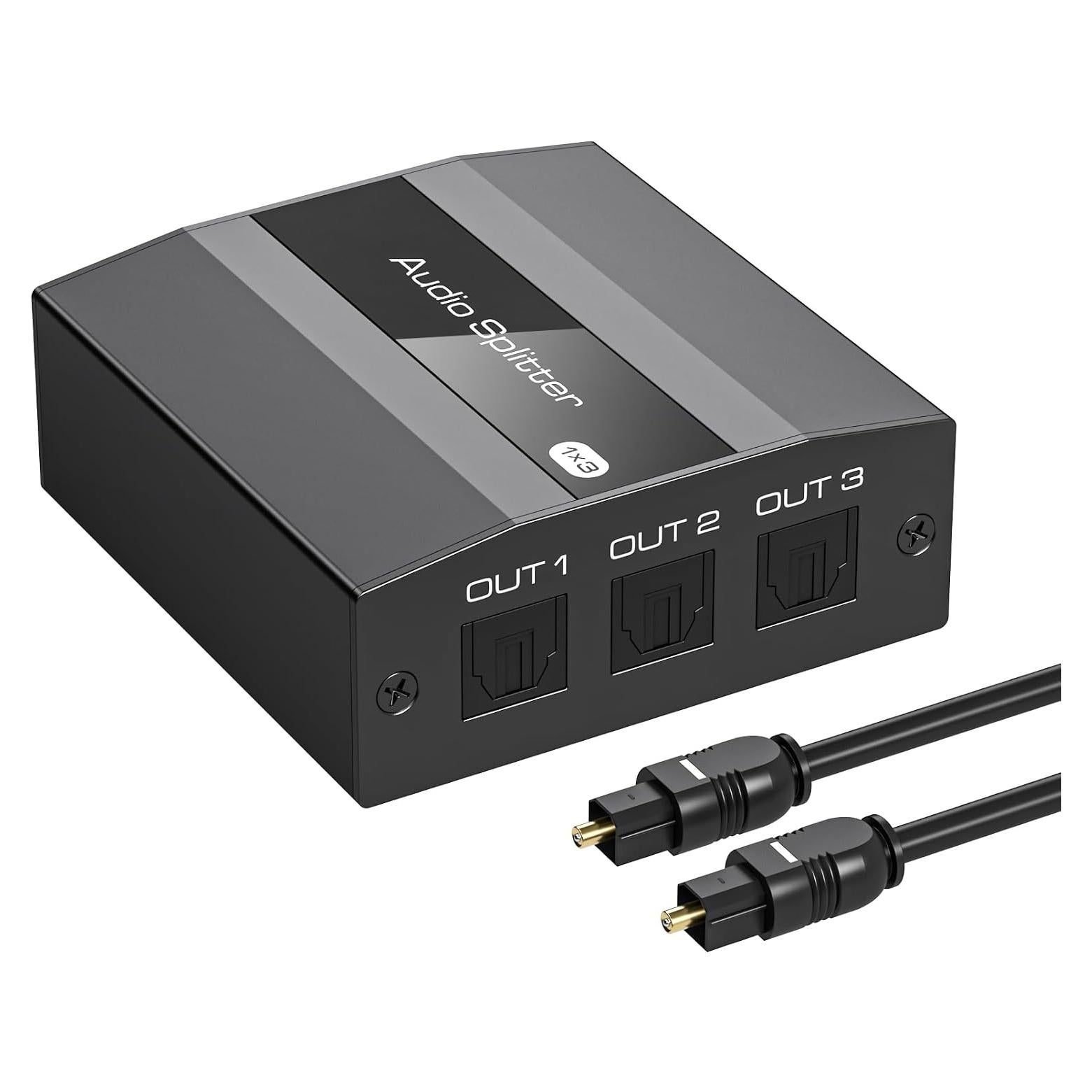 Divisor de Audio Óptico Digital 1x3 ATLAHET SPDIF Toslink