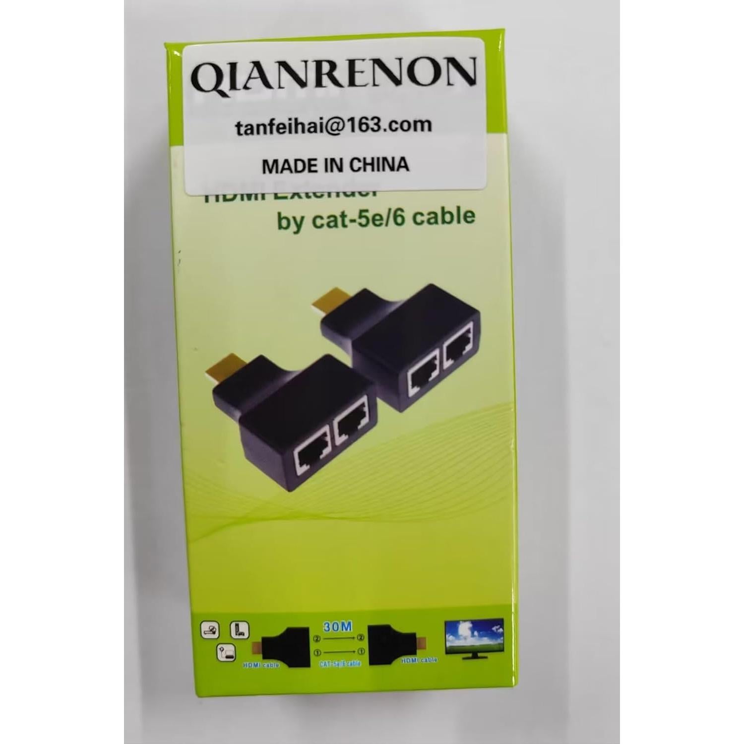Extensor HDMI a RJ45 QIANRENON 1080p hasta 30m 2 pcs