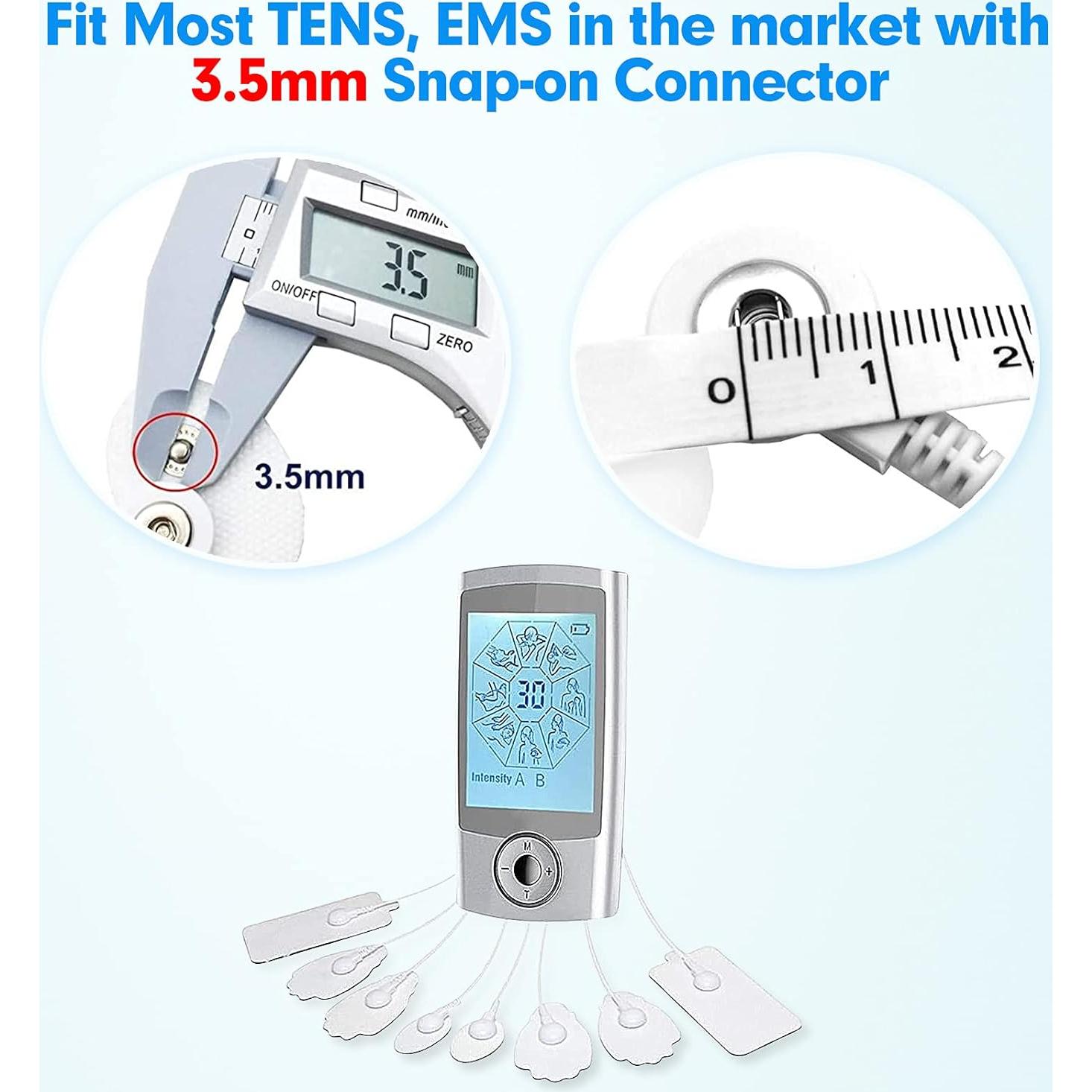 Paquete de 10 Almohadillas Electrodos TENS LiteTour - 3.5mm, Reutilizables