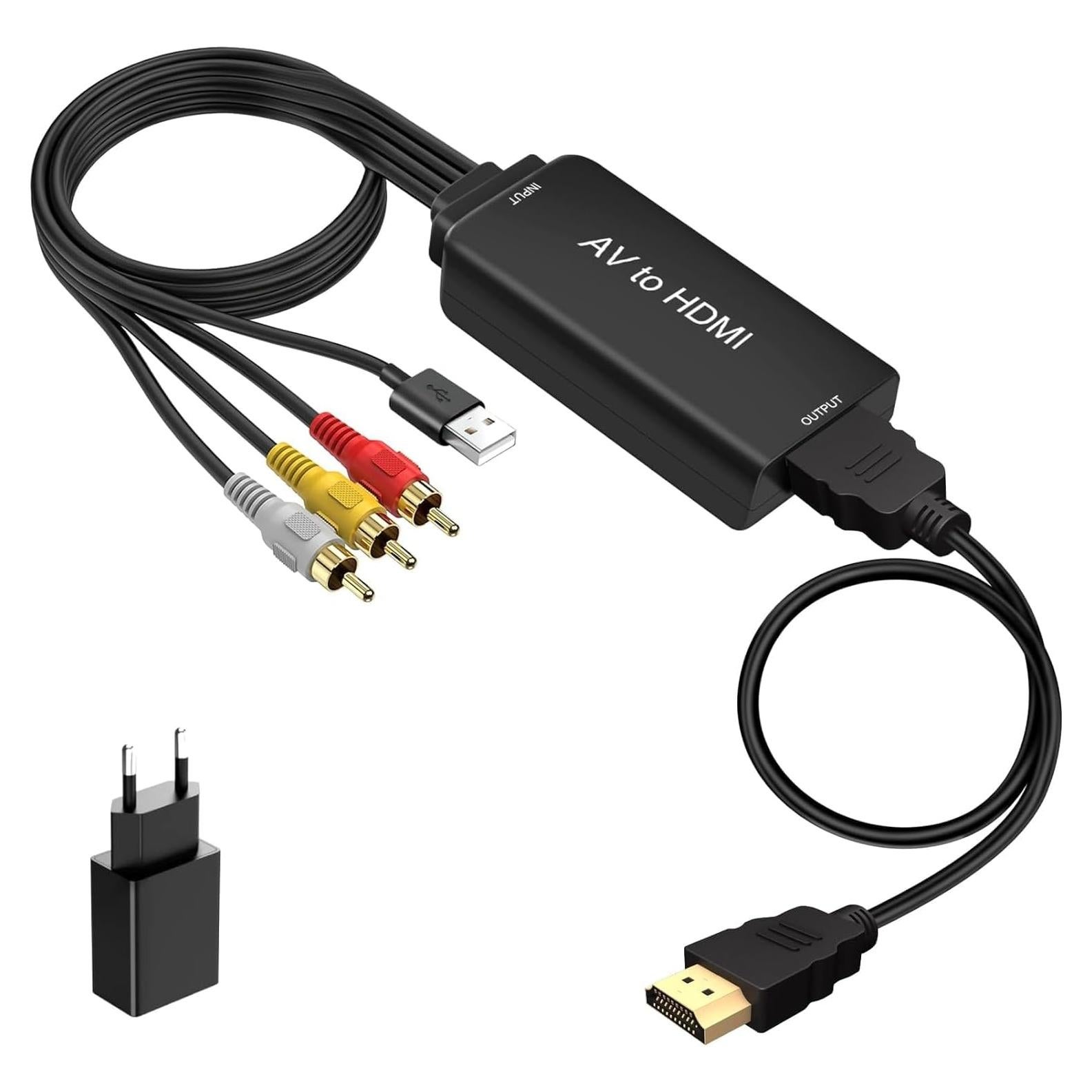 Convertidor AV a HDMI 1080P Ozvavzk para PS2, N64, DVD