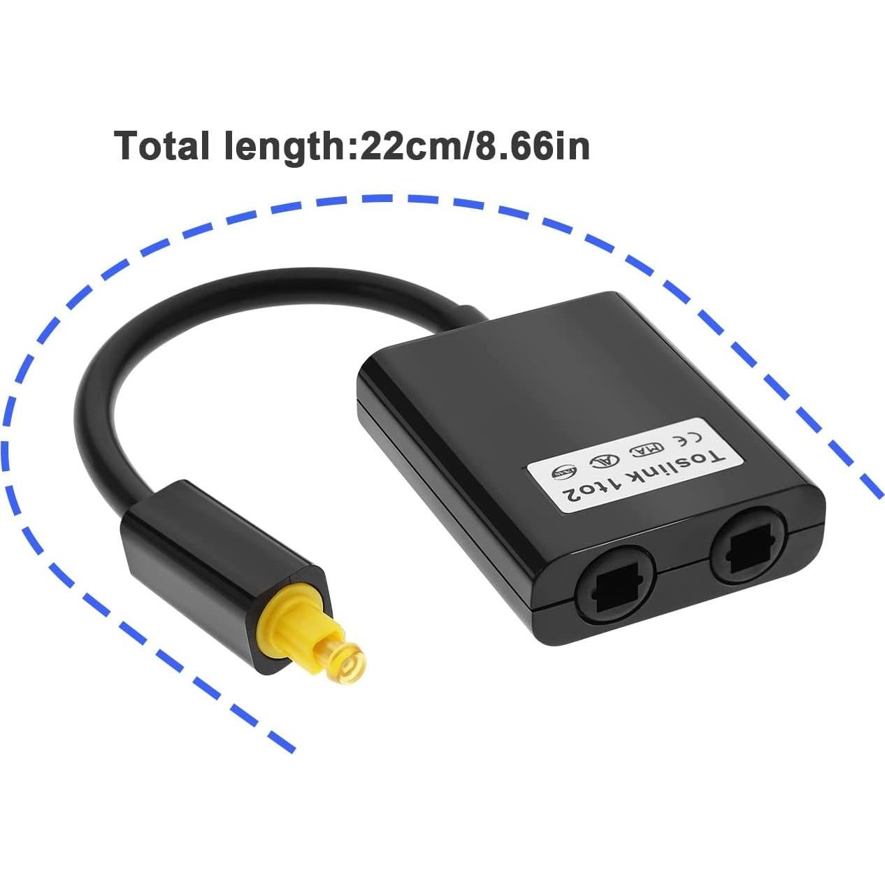 Adaptador Divisor de Audio Óptico Toslink 1 en 2 Micro Traders