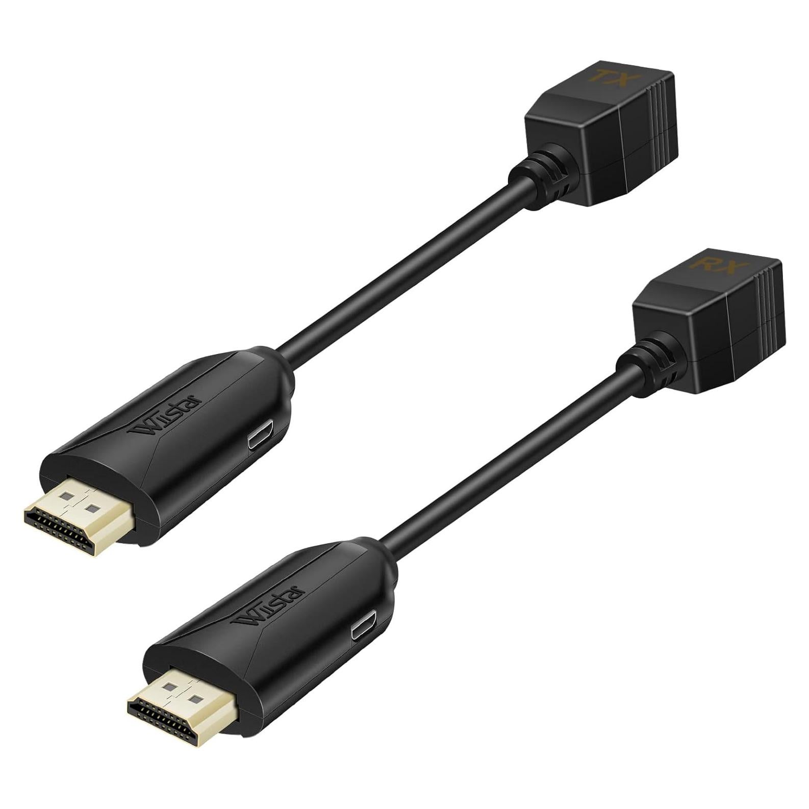 Wiistar HDMI Extender Over Cat5e/6 HDMI to RJ45 Extender Ethernet Network Converter Cable Repeater 1080P up to 60m HD MI Transmitter and Receiver for HDTV STB