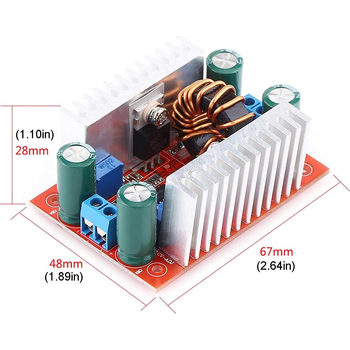 Constant Current Boost Converter Module DC 8.5-50V to DC 10-60V Driver Module Adjustable Step Up Voltage Regulator 400W DC-DC with 20AWG Cable