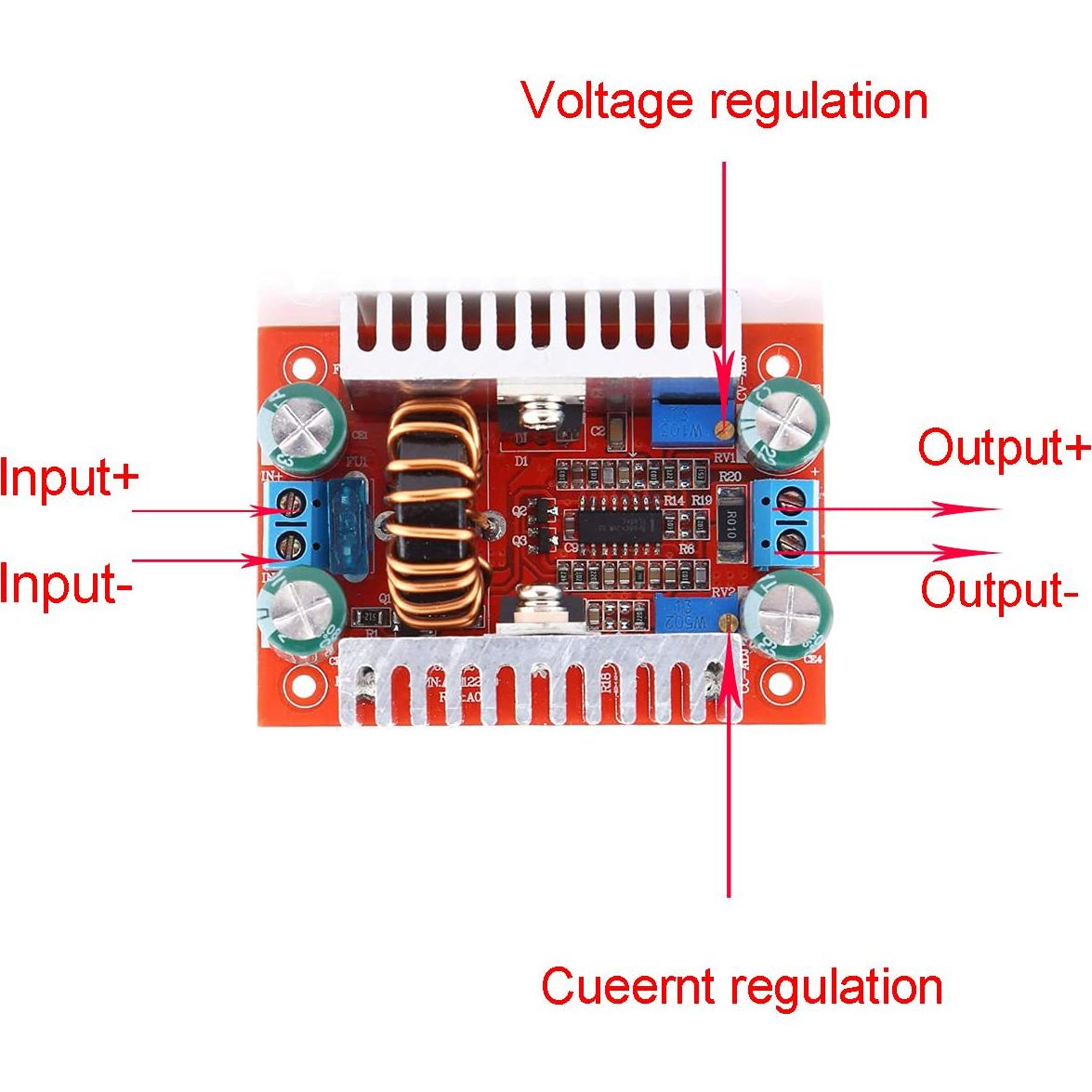 Constant Current Boost Converter Module DC 8.5-50V to DC 10-60V Driver Module Adjustable Step Up Voltage Regulator 400W DC-DC with 20AWG Cable