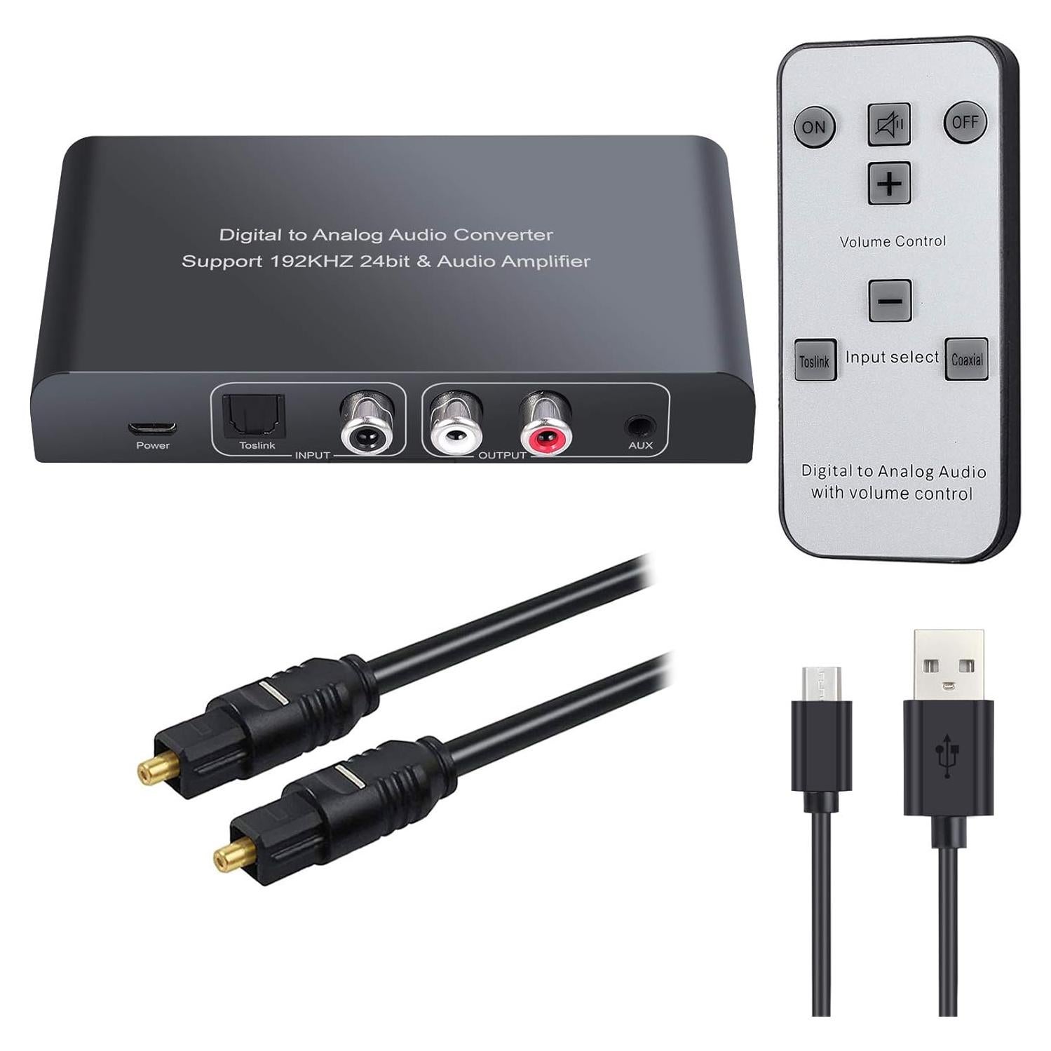 Convertidor de Audio Digital a Analógico Neoteck 192kHz con Control Remoto