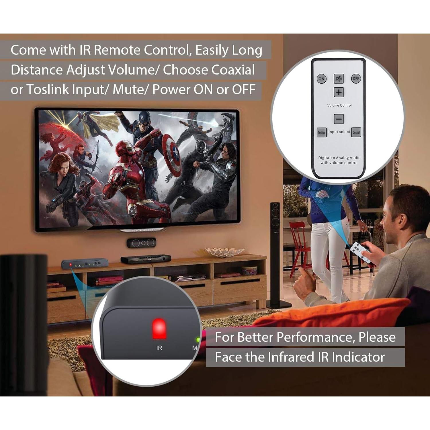 Convertidor de Audio Digital a Analógico Neoteck 192kHz con Control Remoto