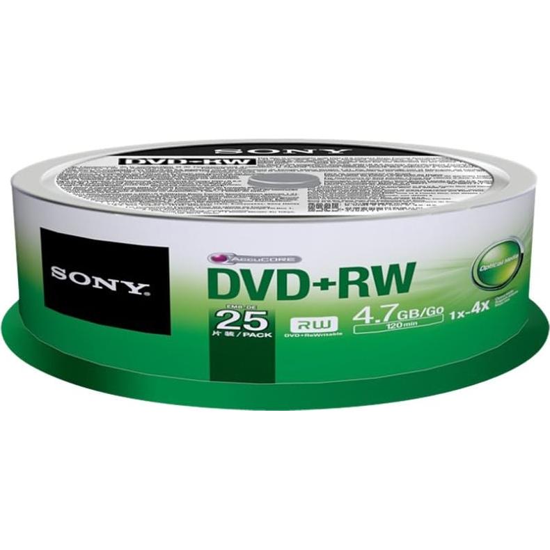 DVD+RW Regrabable Sony 25DPW47SP 4.7GB Paquete de 25