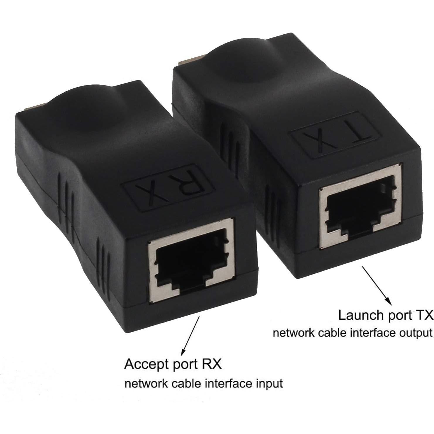 Extensor HDMI a RJ45 Yeebline, 30m 1080p, Paquete de 2