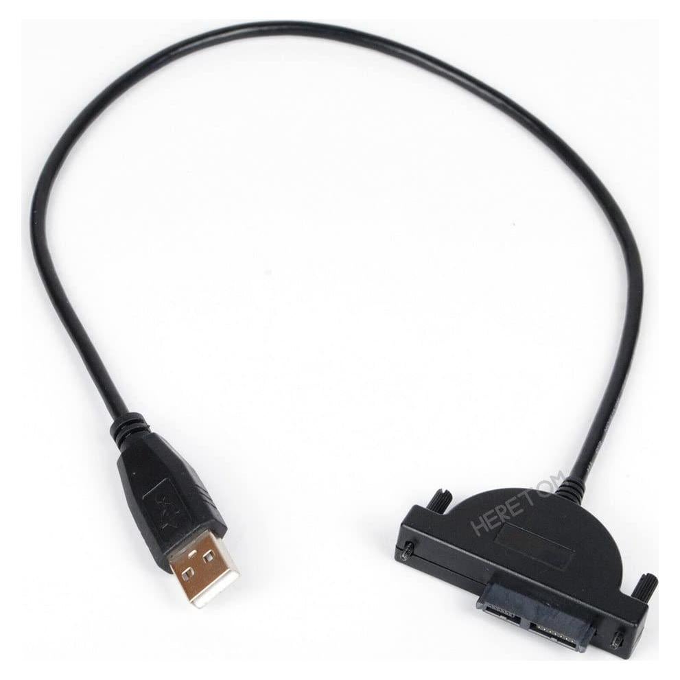 Adaptador USB 2.0 a Mini SATA II 13Pin para Laptop CD/DVD
