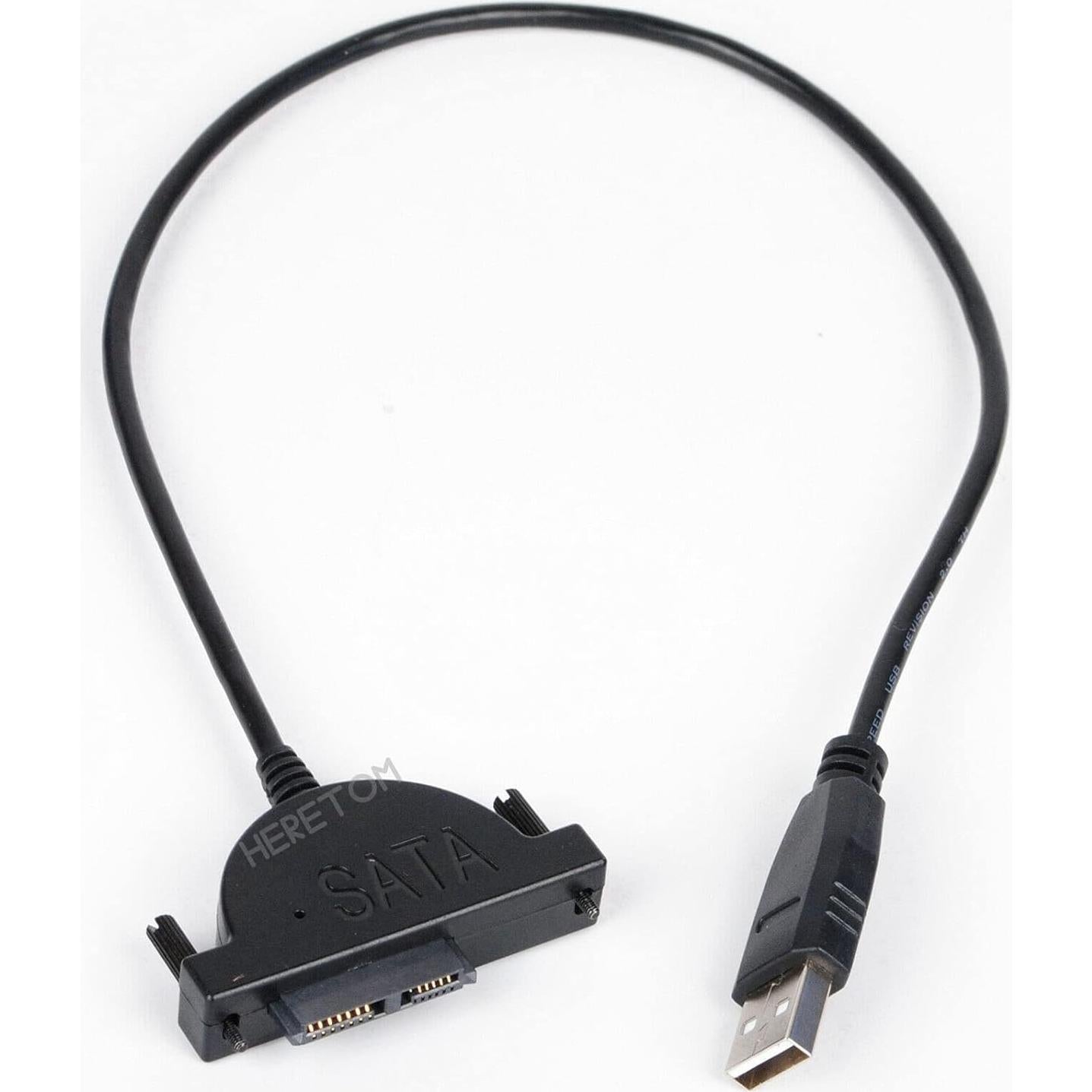 Adaptador USB 2.0 a Mini SATA II 13Pin para Laptop CD/DVD