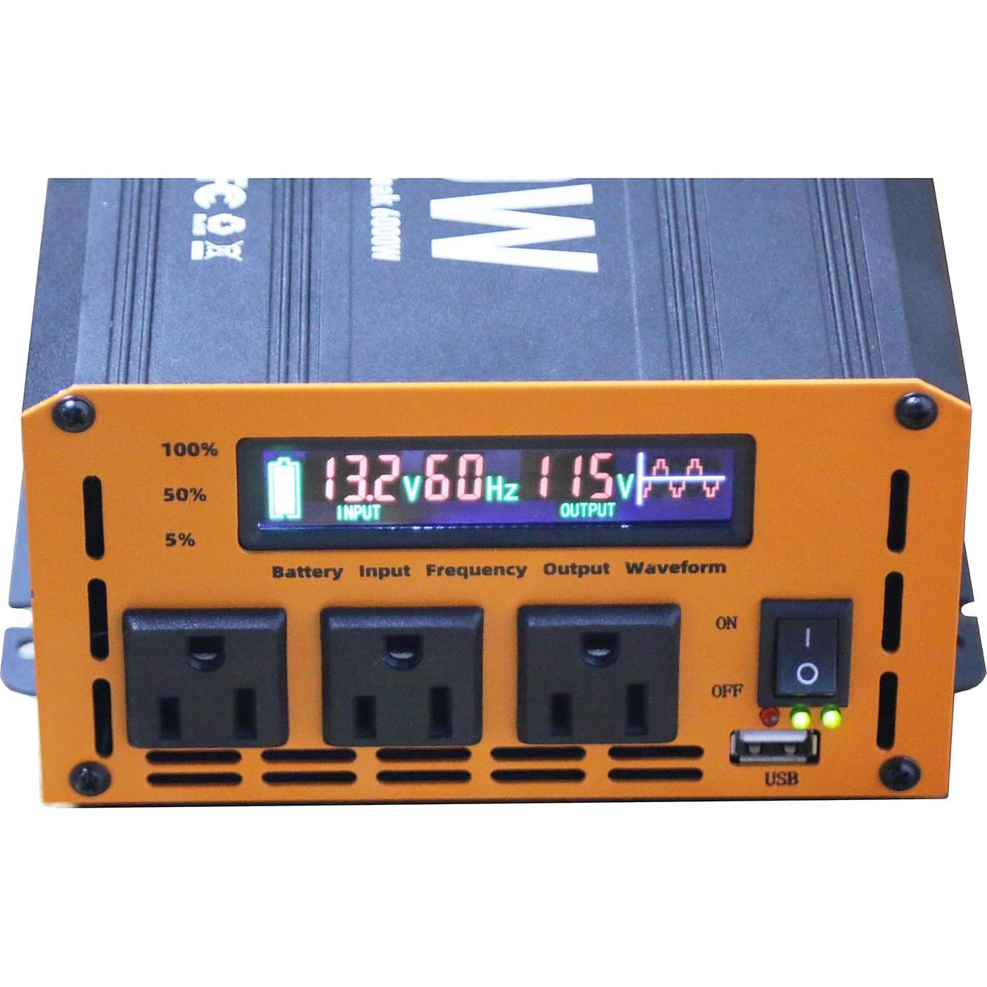 Inversor de Potencia 3000W MOVFFGGRM 12V DC a 110V AC