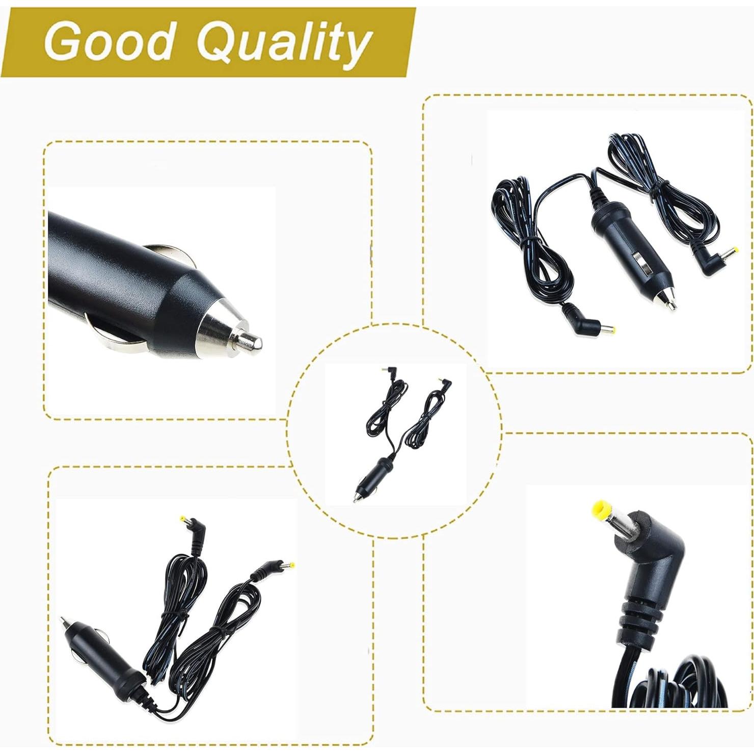 Adaptador de corriente para automóvil Dysead compatible con DVD DURABRAND DUAL-7B