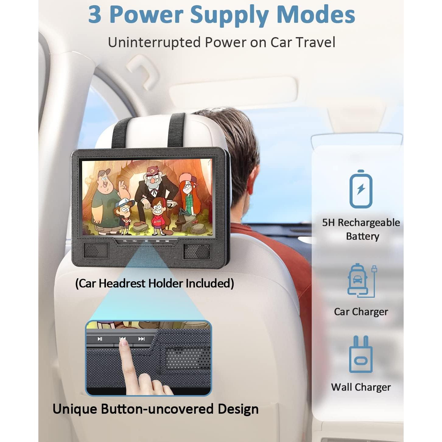 Reproductor de DVD Portátil Arafuna 10.5" HD para Coche