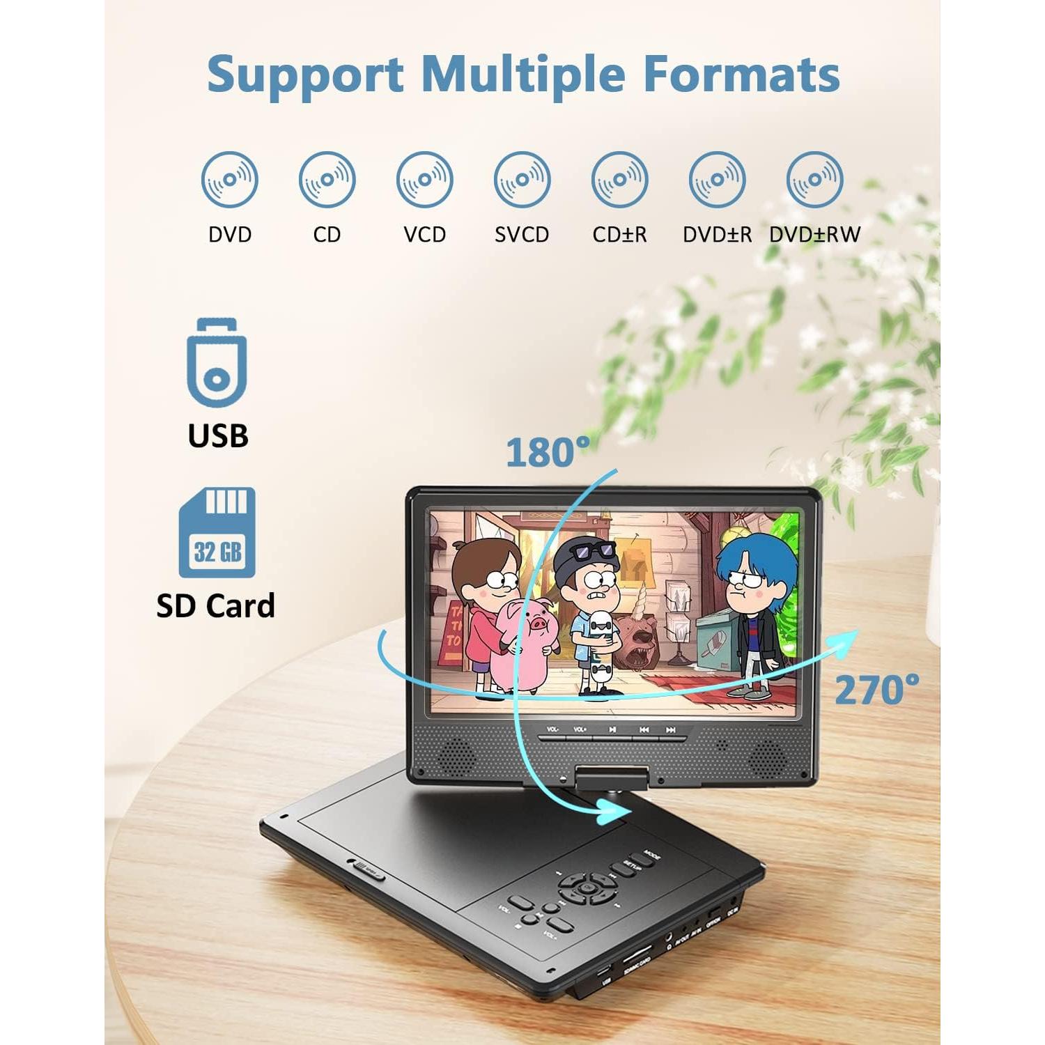 Reproductor de DVD Portátil Arafuna 10.5" HD para Coche