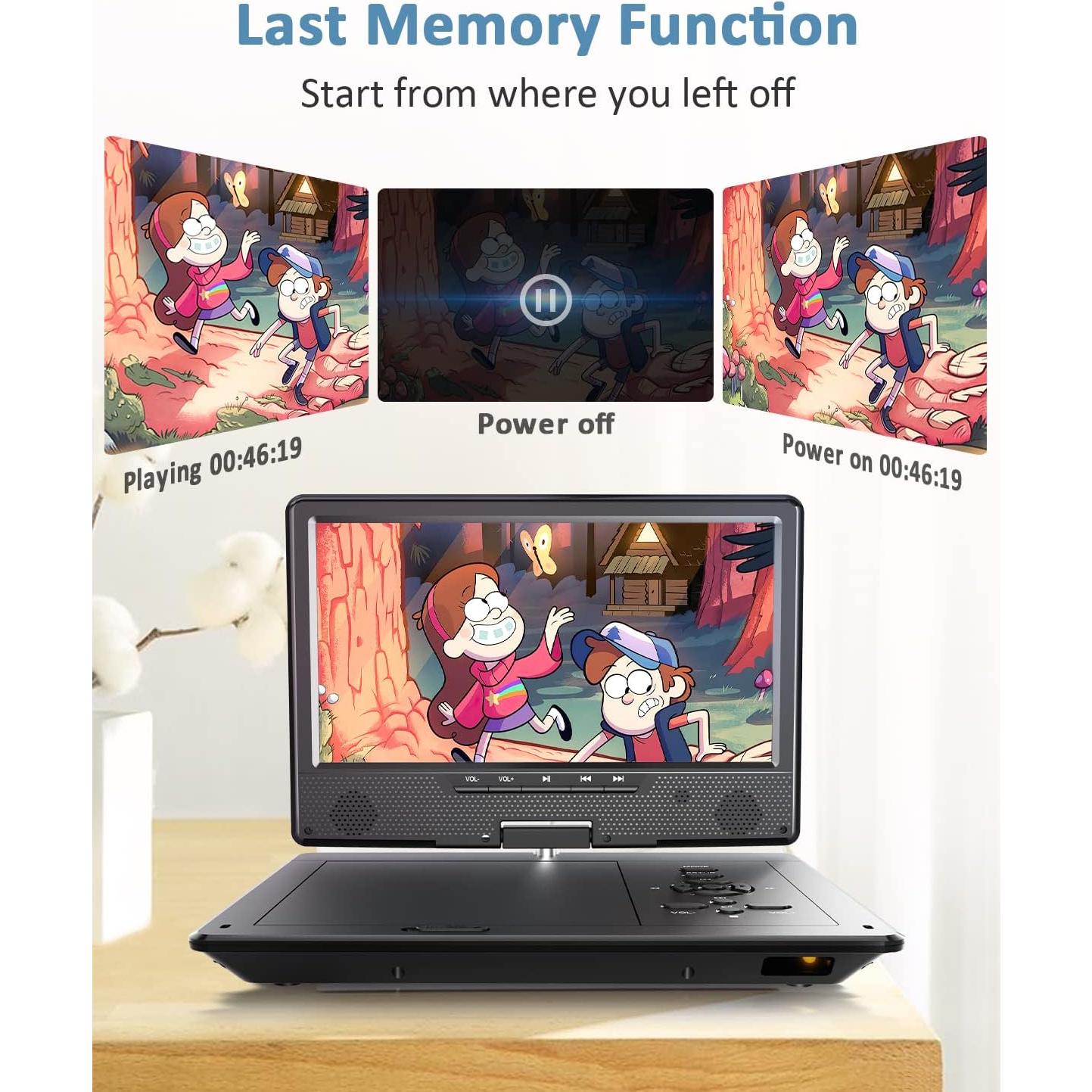 Reproductor de DVD Portátil Arafuna 10.5" HD para Coche