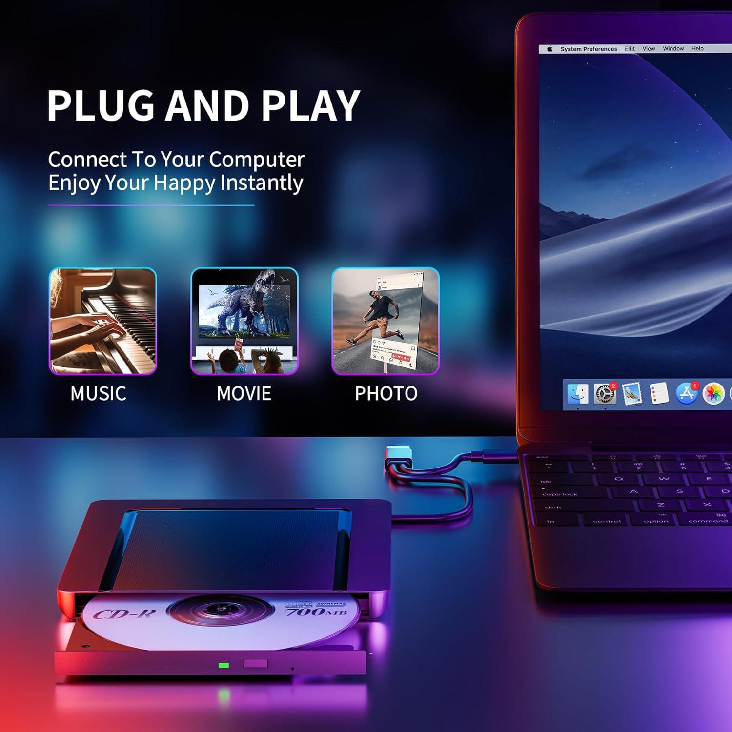 Unidad Externa de CD/DVD Umaniy USB 3.0 Ultra Delgado