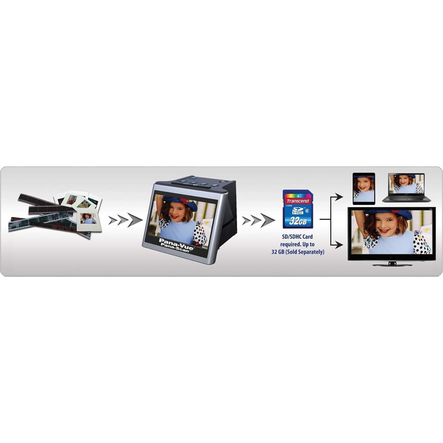 Escáner de Diapositivas Pana-Scan 22MP LCD 5" Digital