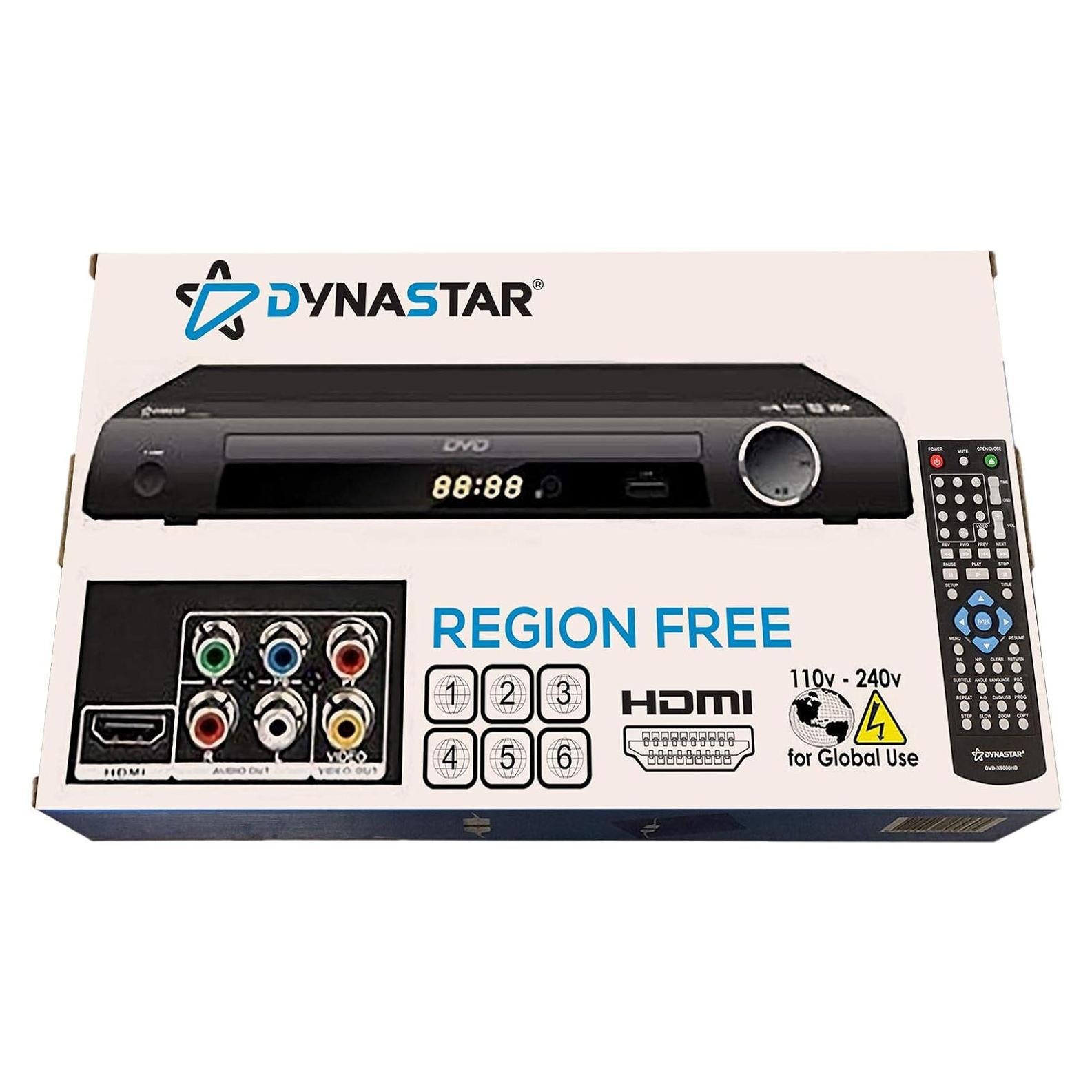 Reproductor de DVD sin región Dynastar DVD-X9000HD HDMI 1080p