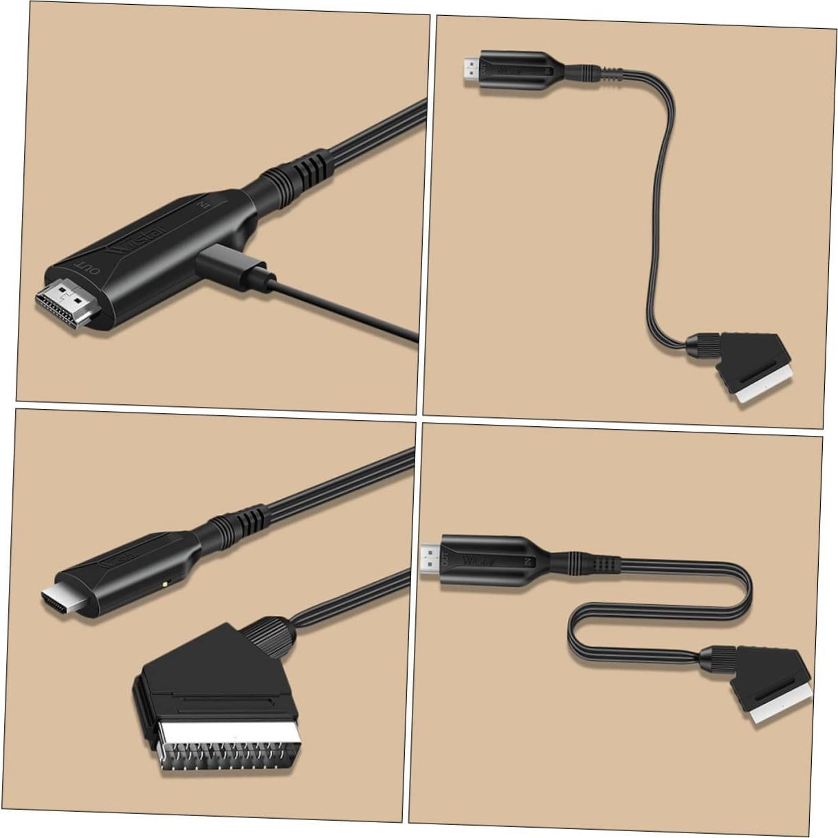 Cable Adaptador SCART a Video NUOBESTY 5 Pcs 1080p 720p