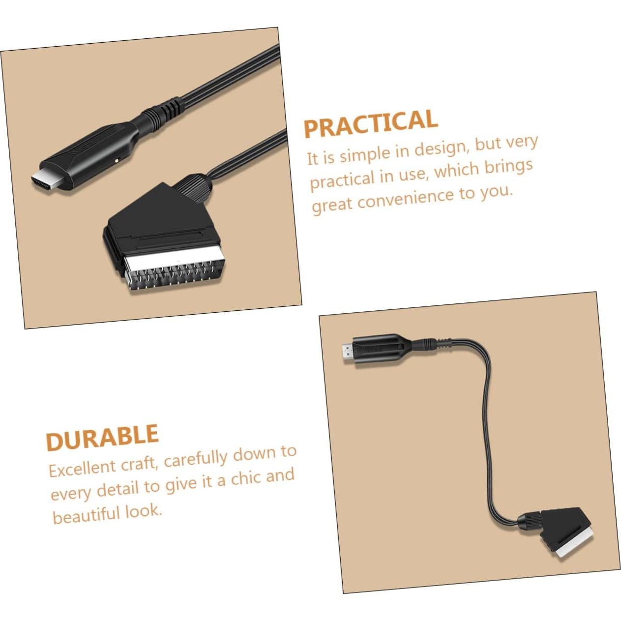 Cable Adaptador SCART a Video NUOBESTY 5 Pcs 1080p 720p