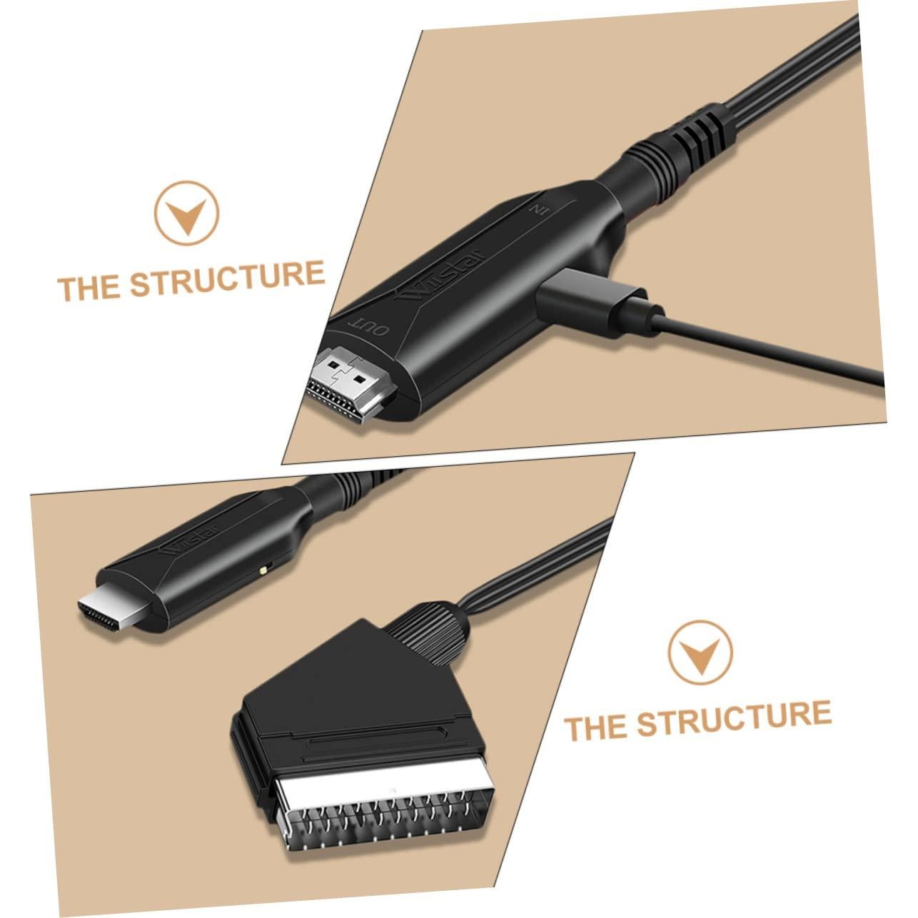 Cable Adaptador SCART a Video NUOBESTY 5 Pcs 1080p 720p