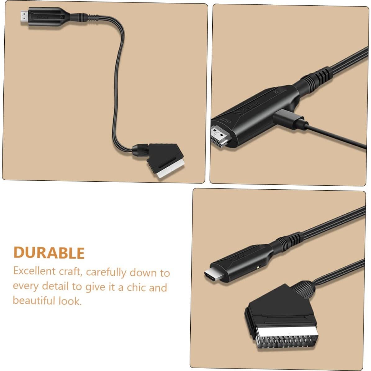 Cable Adaptador SCART a Video NUOBESTY 5 Pcs 1080p 720p