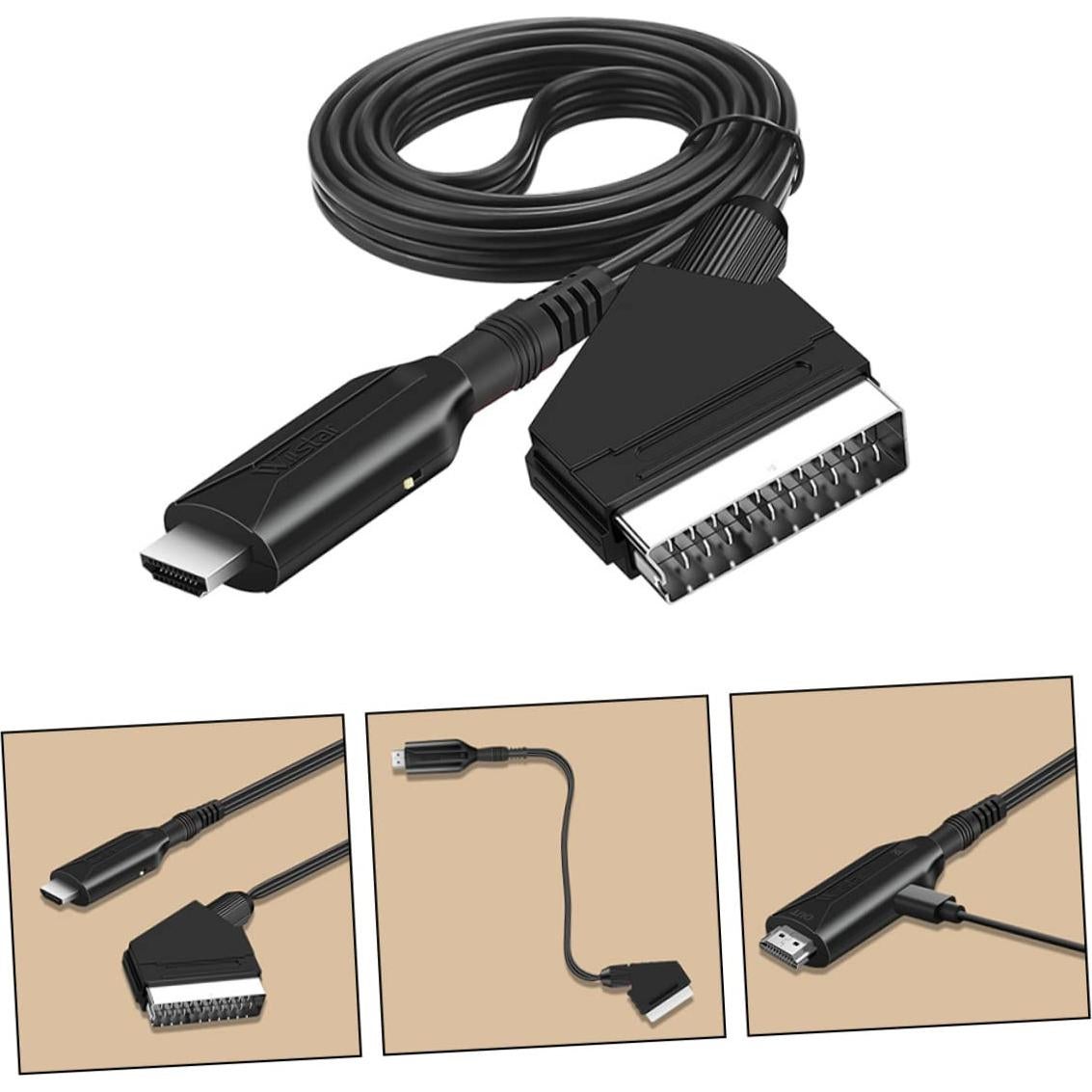 Cable Adaptador SCART a Video NUOBESTY 5 Pcs 1080p 720p