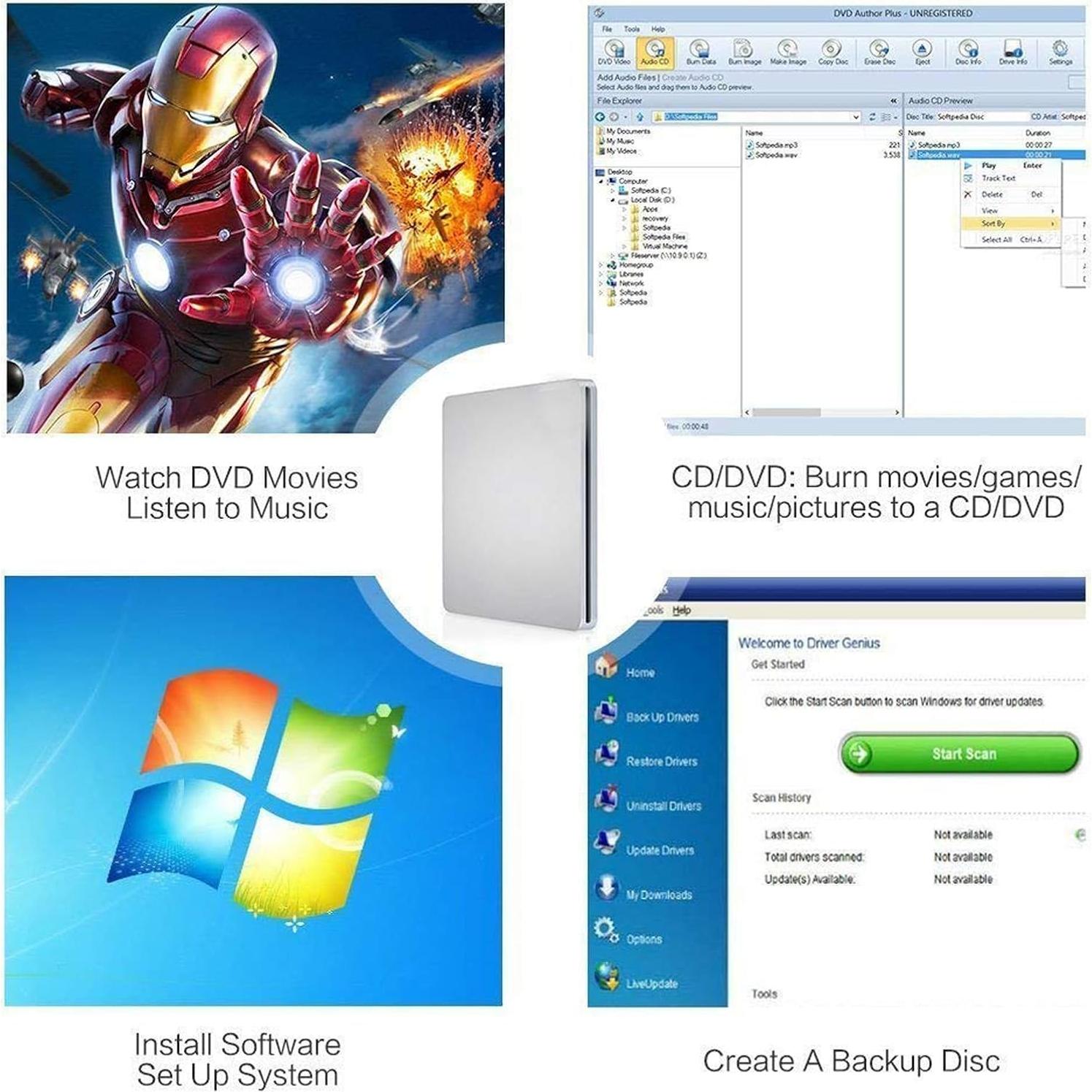 Unidad Externa DVD/CD VikTck USB-C Portátil 348g