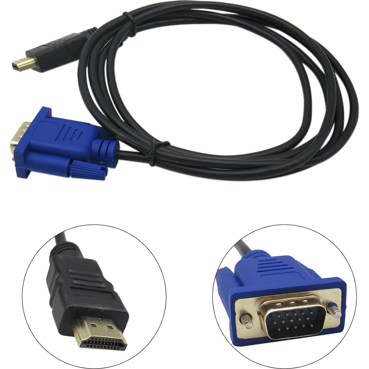 Modern 6 Feet HDMI Male to VGA Male Video Converter Adapter Cable Suitable for LCD TV/Projector/Digital Camera/DVD, 5 Pack