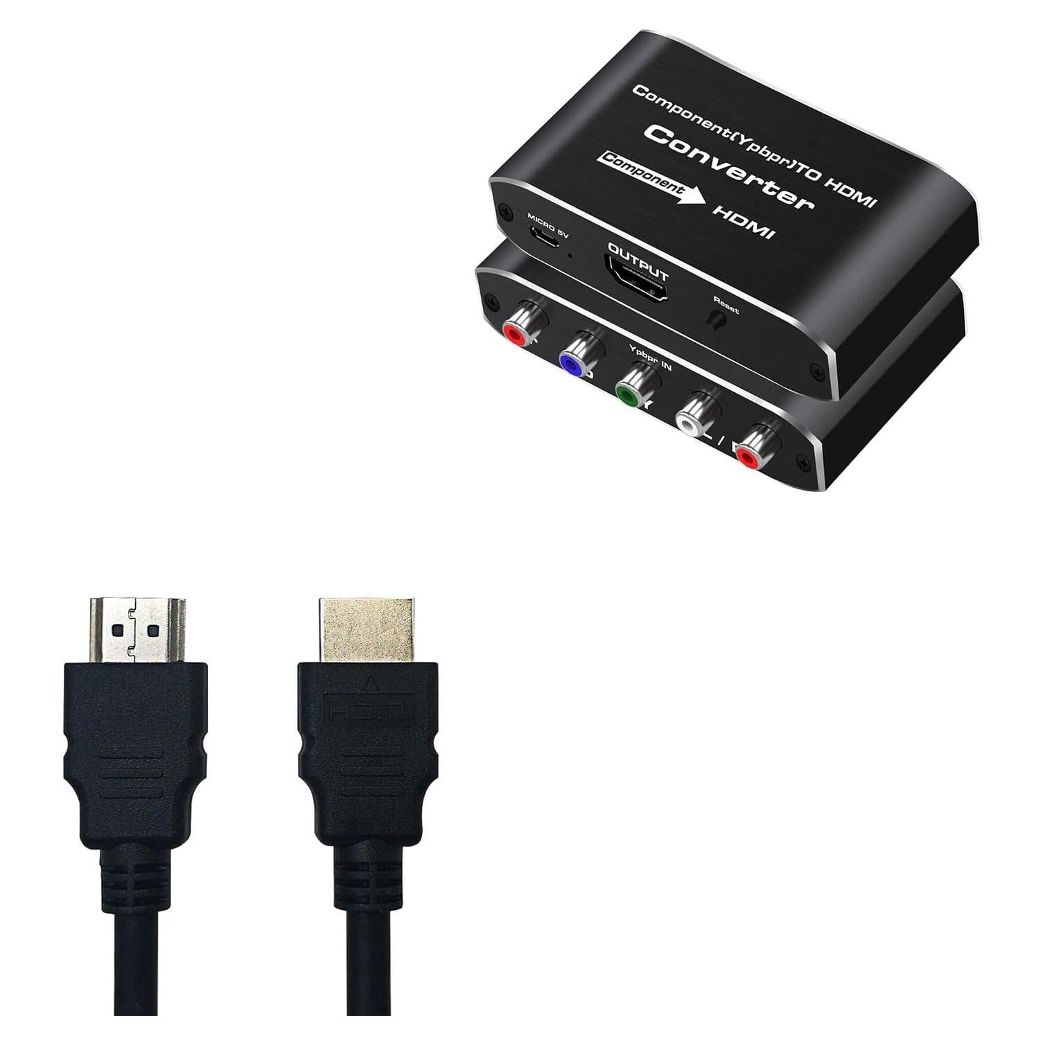 Component to HDMI Converter+4K HDMI Cable