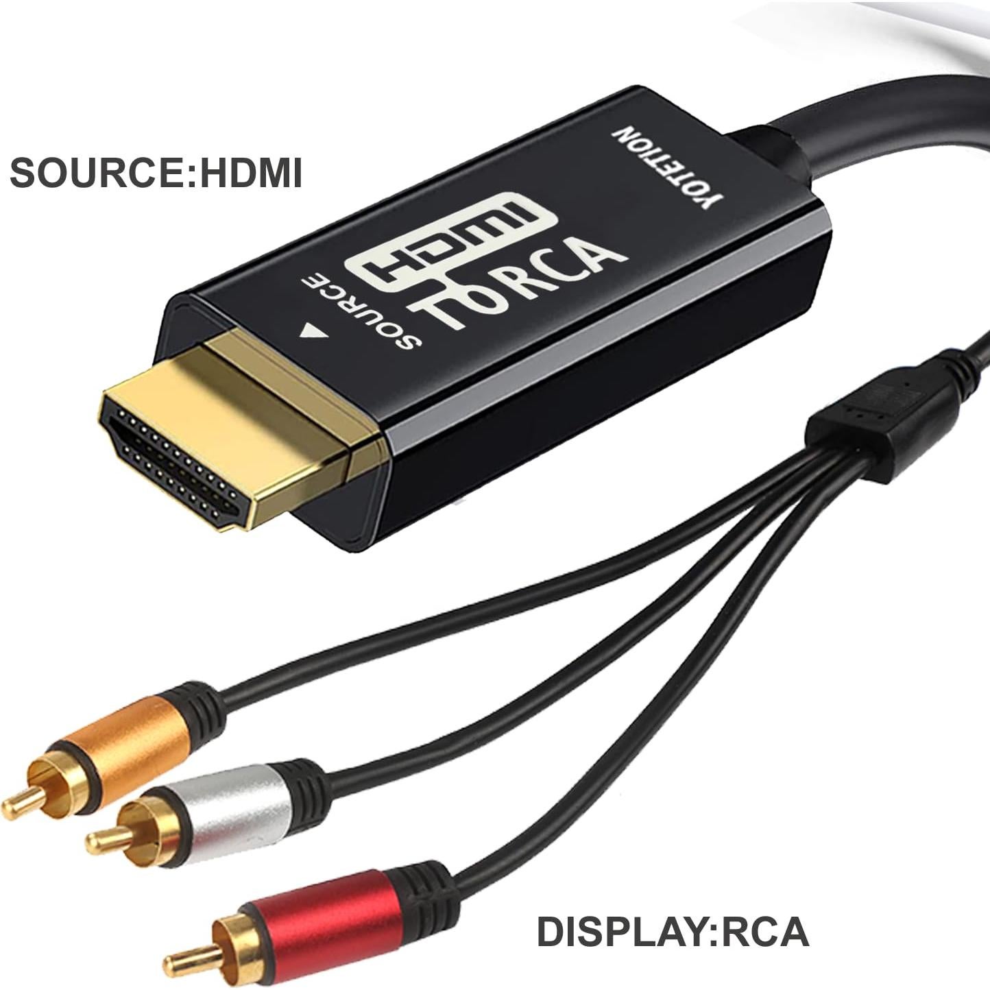 Cable HDMI a RCA 3.05m Lianjie Adaptador 1080P HD Audio Video