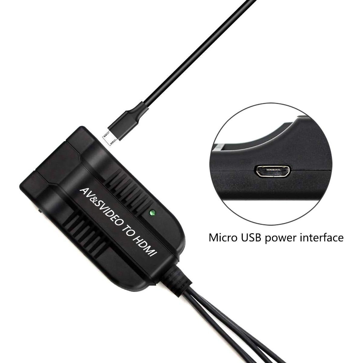 Adaptador Convertidor HDMI HDSunWSTD S-Video a 1080p