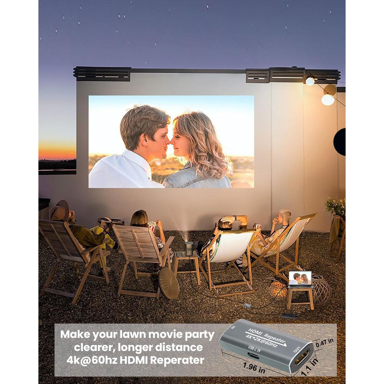 Amplificador HDMI Techigher Extensor 30M 4K 60Hz USB-C