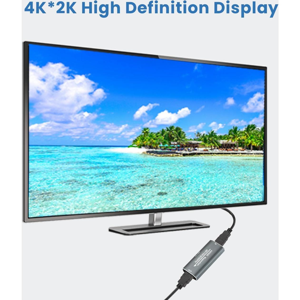 Amplificador HDMI Techigher Extensor 30M 4K 60Hz USB-C