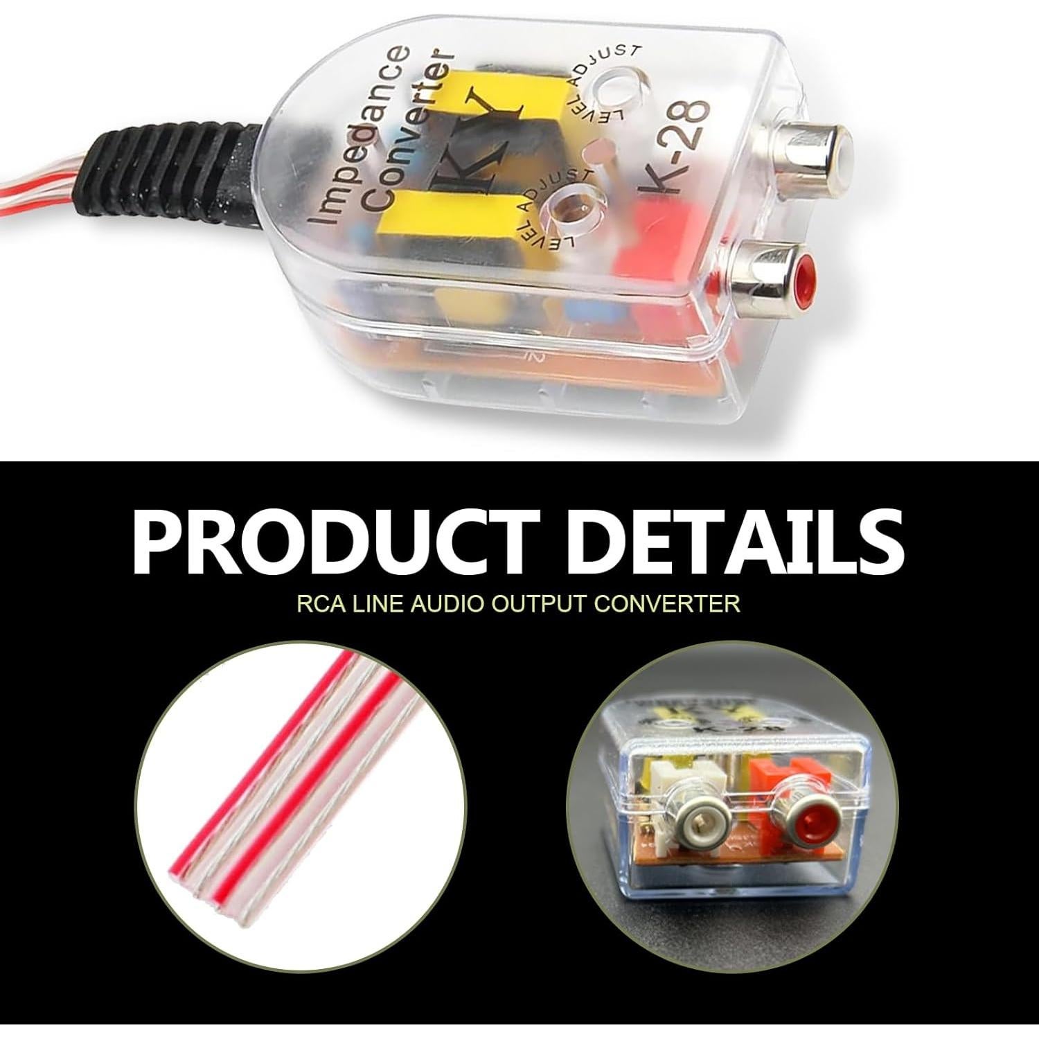 Adaptador de audio RCA a altavoz Zeathery HERYFZQ2601-2PC