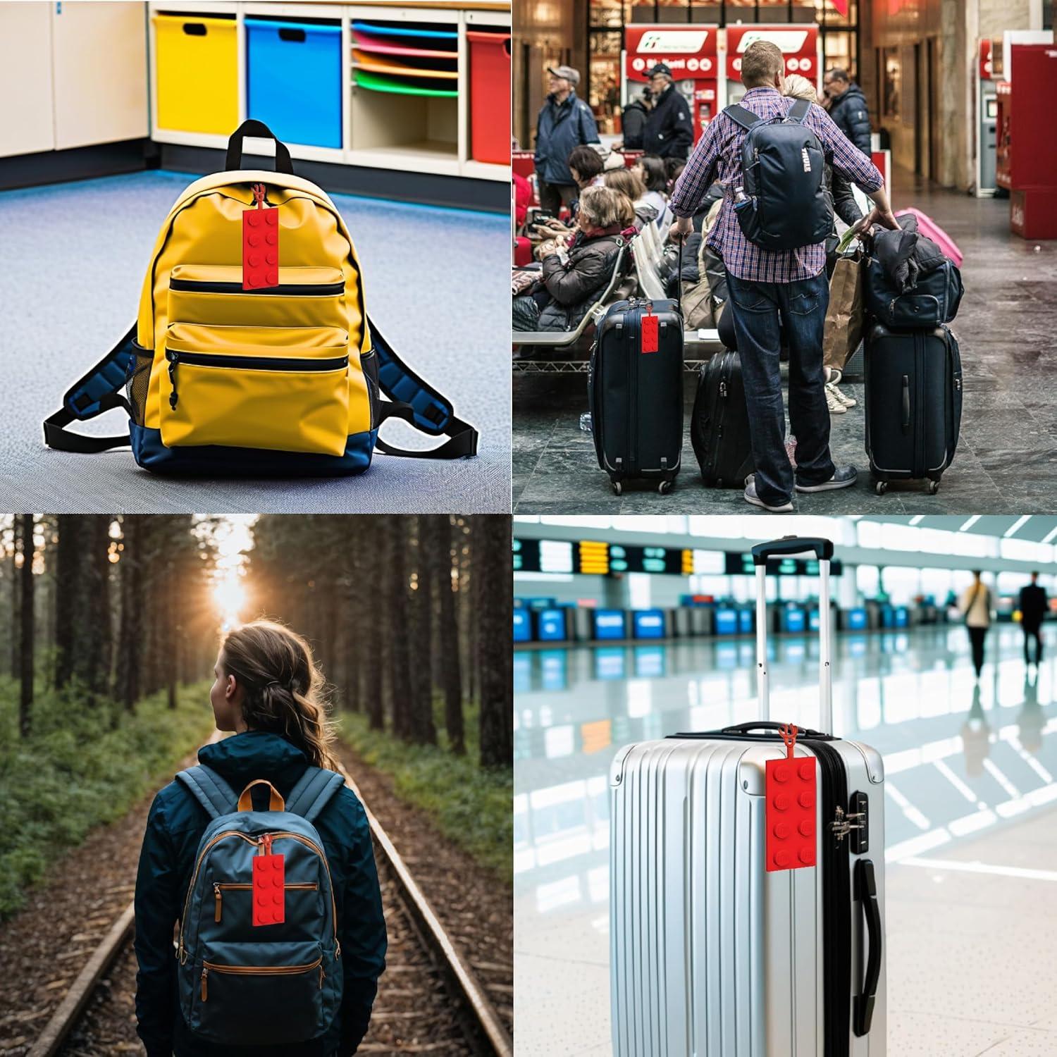 Etiqueta de Equipaje LEGO IQ 2x4 Roja con Área Escribible