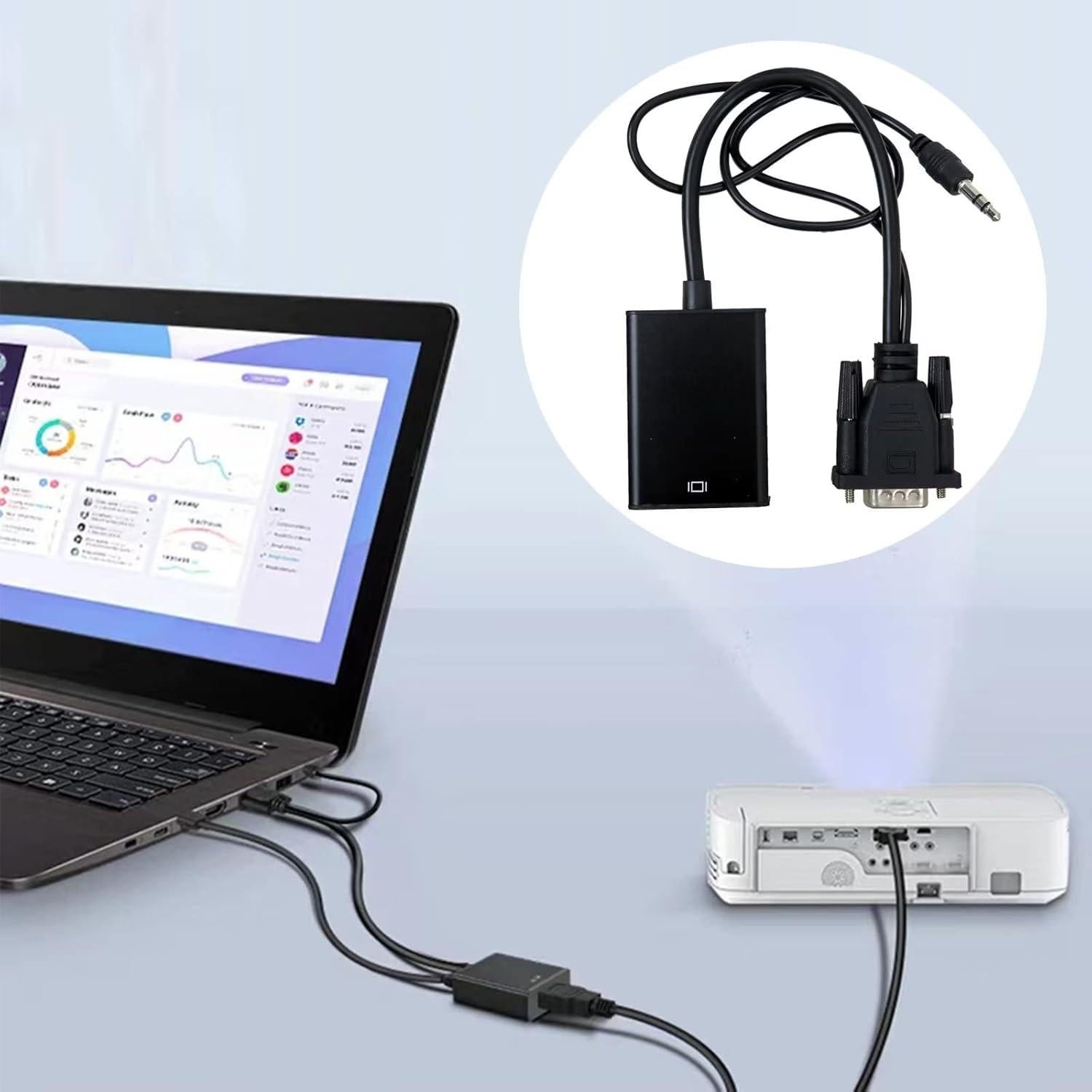 Adaptador VGA a HDMI 1080P USonline911 con Audio 3.5mm