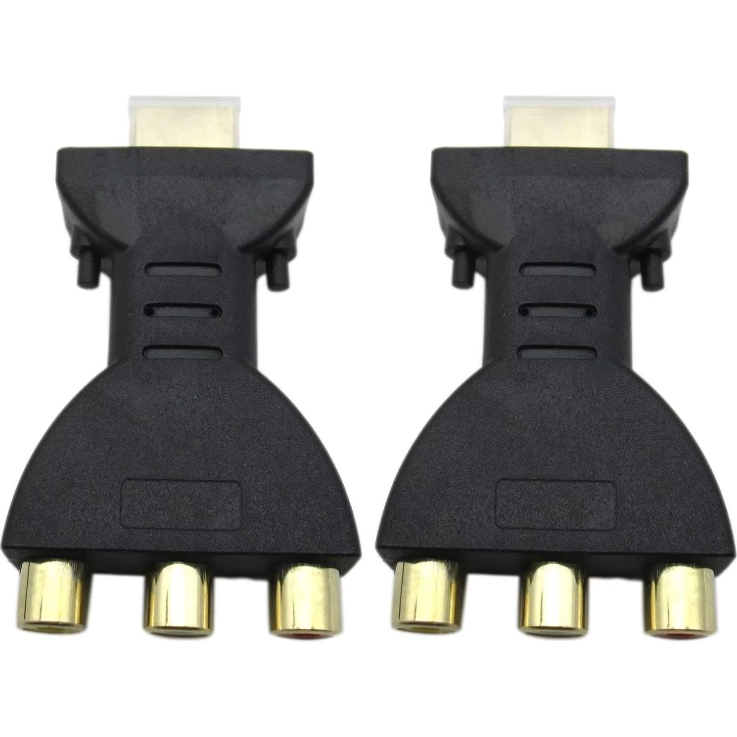 2 Adaptadores HDMI a 3 RCA Misimain para Video y Audio 720P 1080P