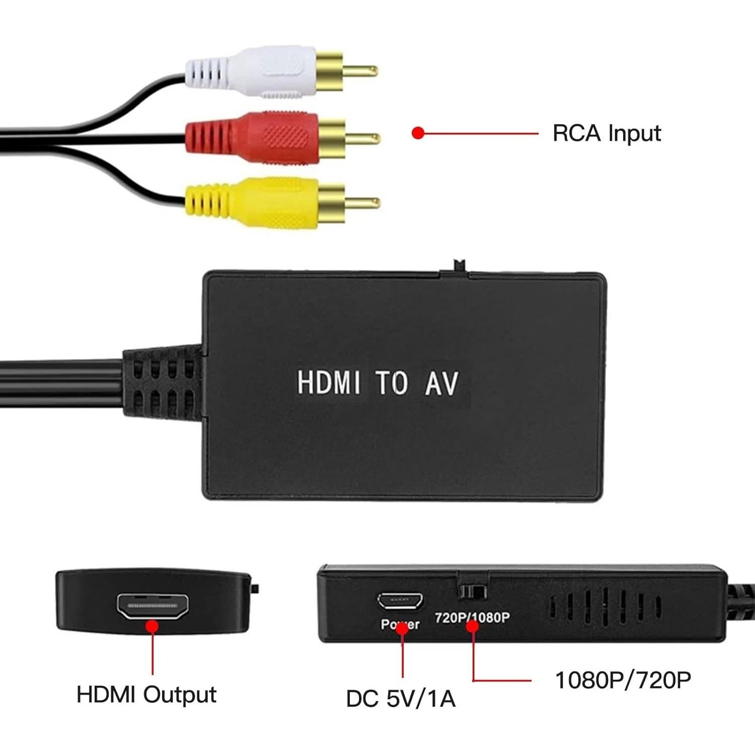 Convertidor HDMI a AV USonline911 - Adaptador de Video y Audio