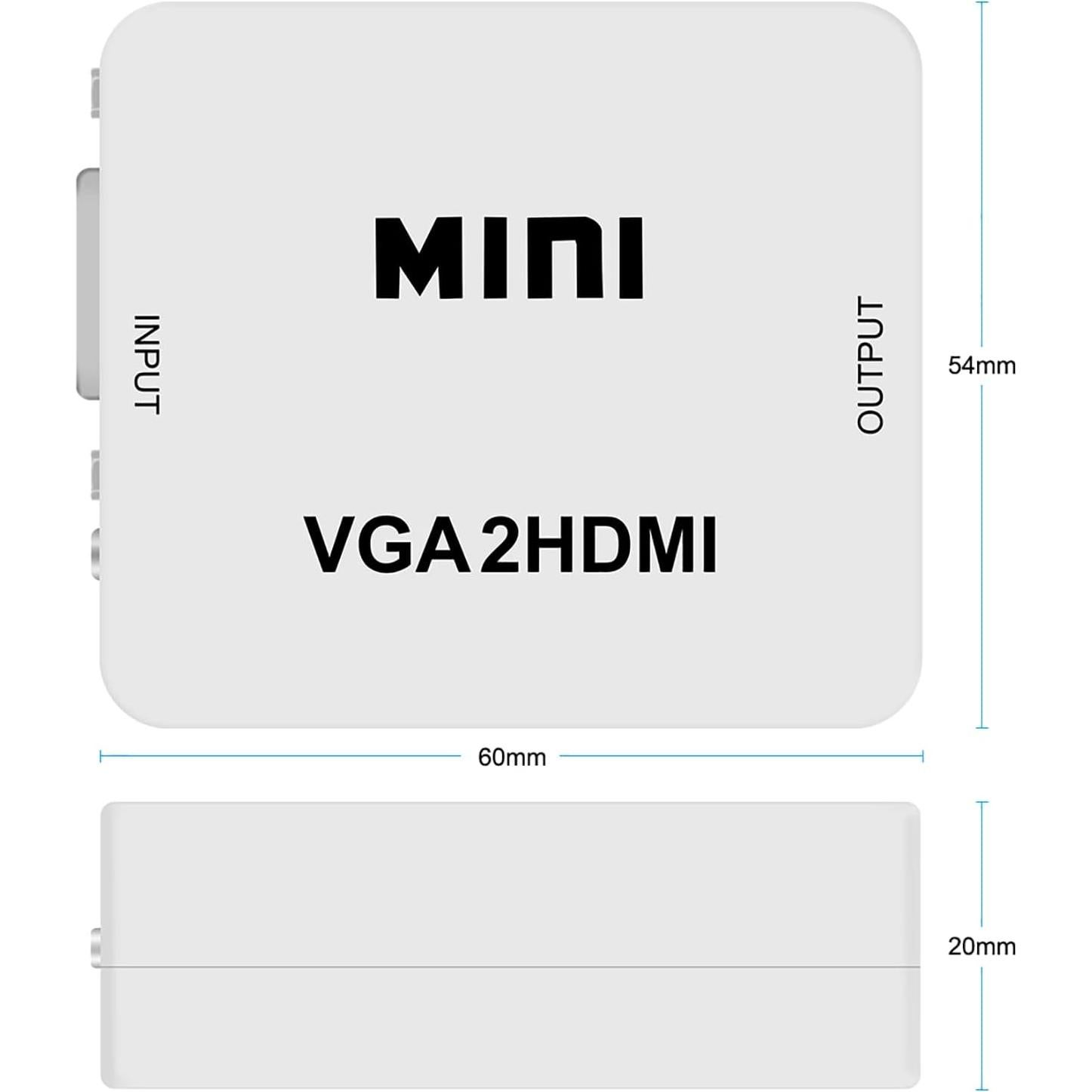 Adaptador VGA a HDMI 1080P HDSunWSTD con Audio para PC