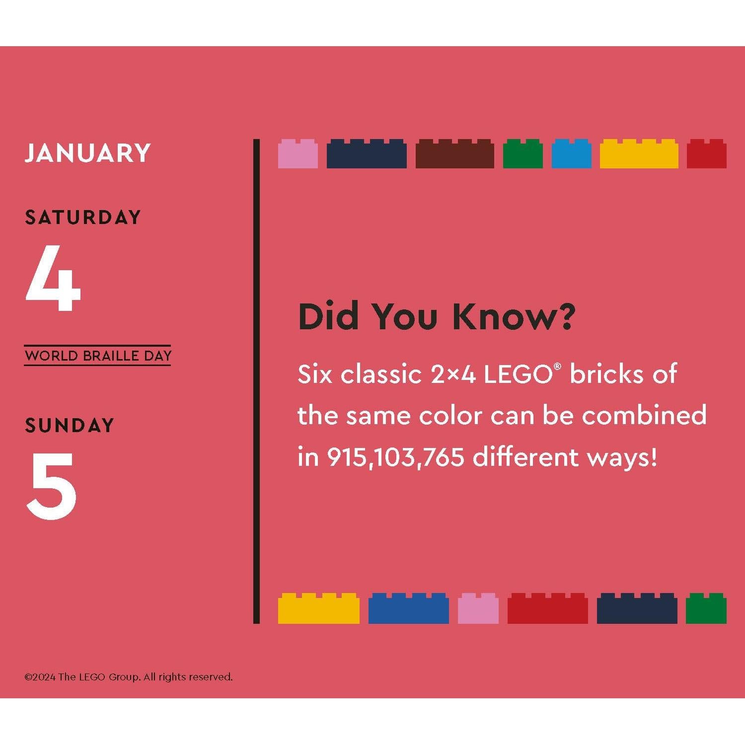 LEGO Fun Every Day 2025 Daily Calendar