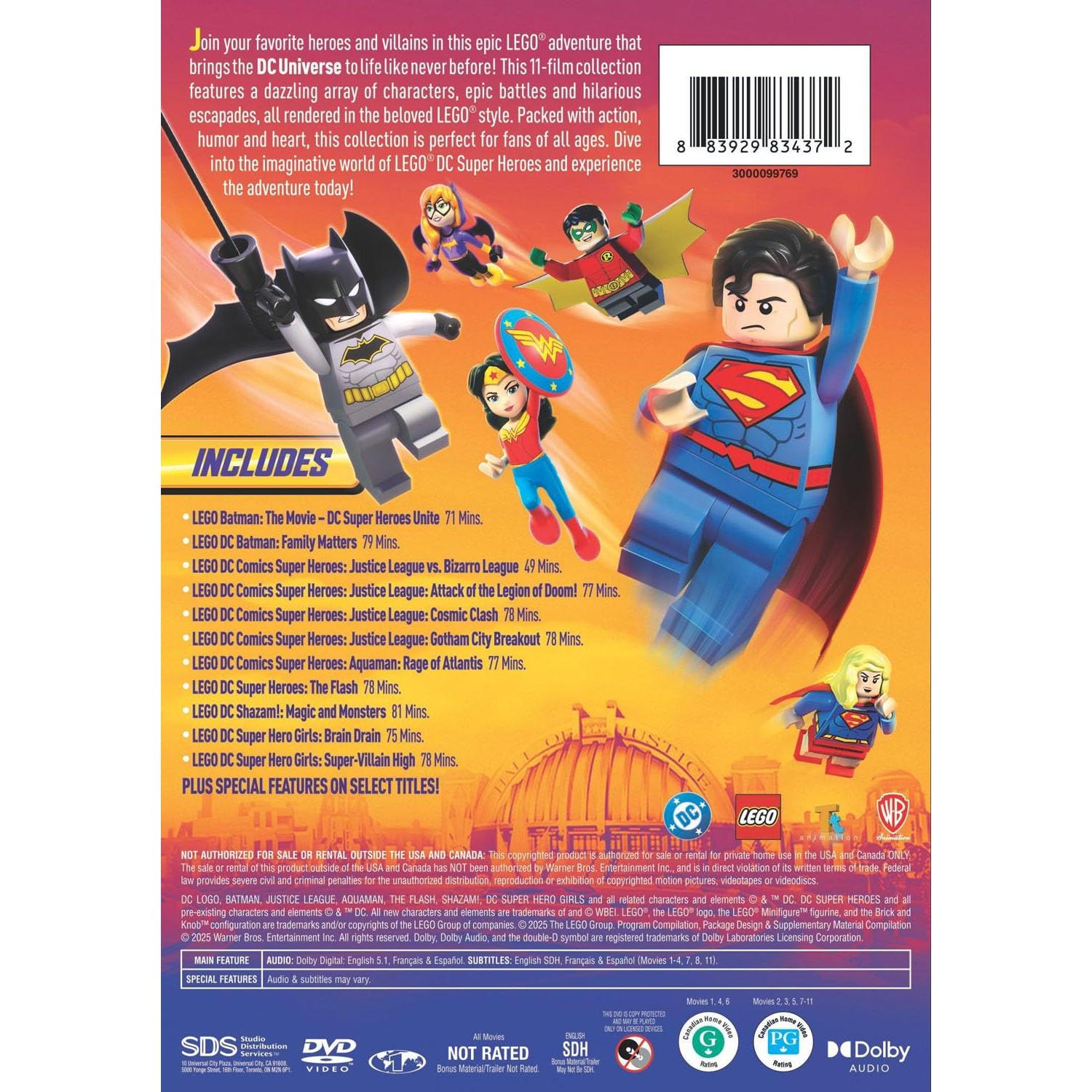Colección de 11 películas LEGO DC - DVD NTSC 13h 41m