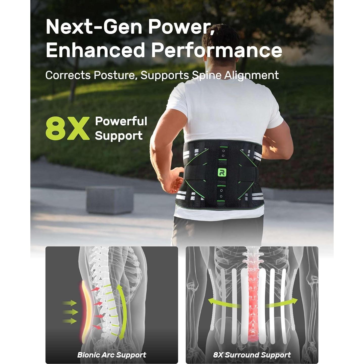 Faja Soporte Lumbar Rakiie Talla L Verde Transpirable