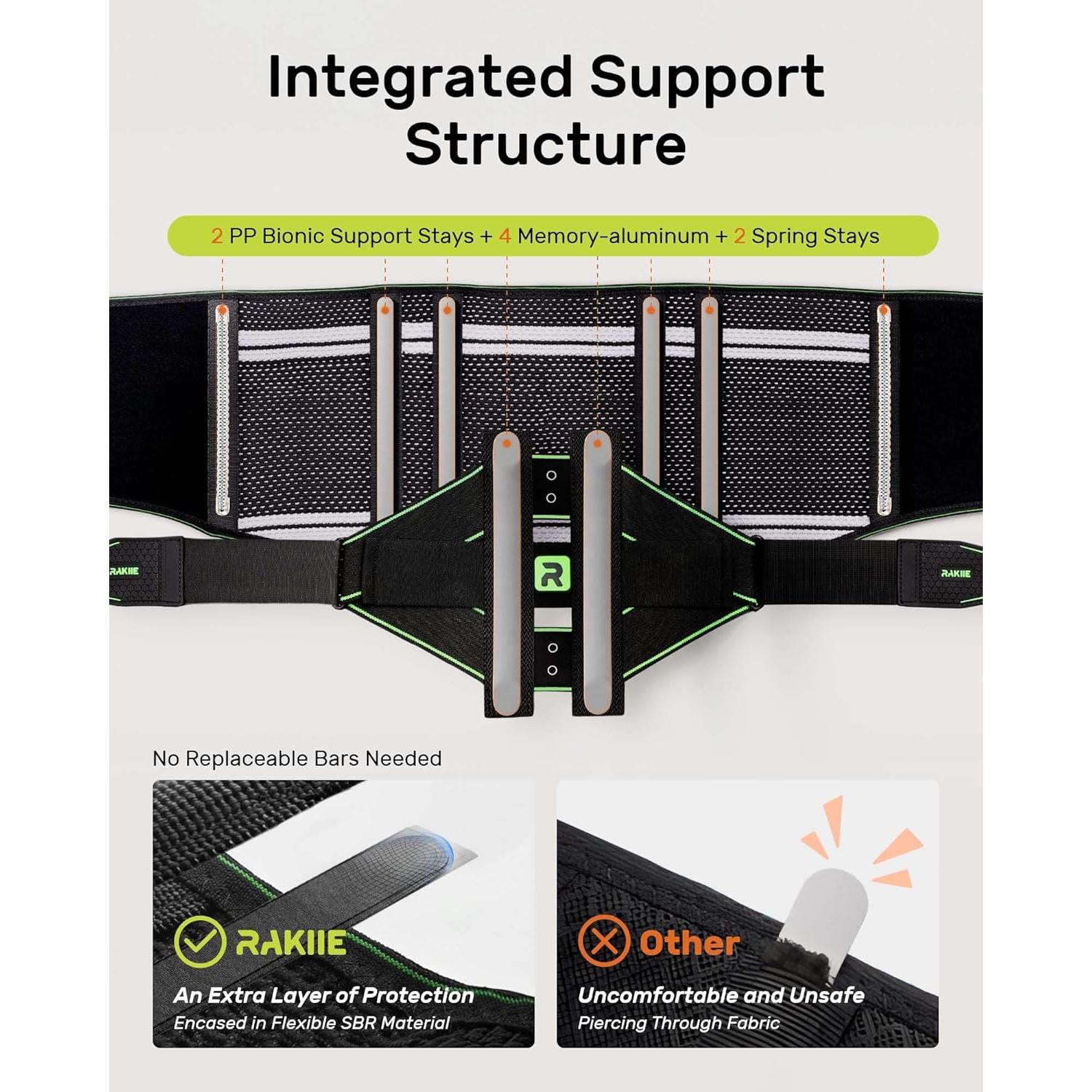 Faja Soporte Lumbar Rakiie Talla L Verde Transpirable