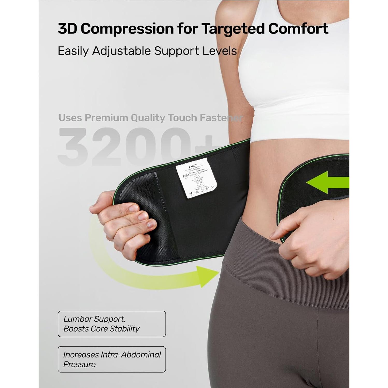 Faja Soporte Lumbar Rakiie Talla L Verde Transpirable